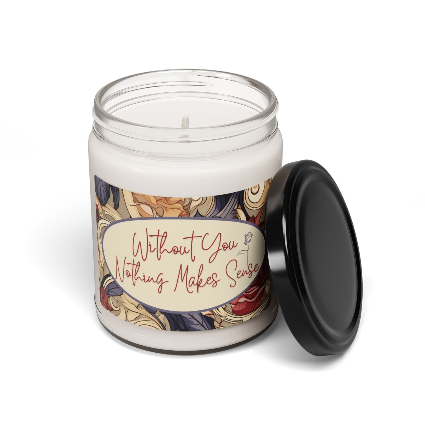 Heartfelt Expression Valentine Candle Intimate Love Keepsake Gift for Partner Red Rose Aromatic Floral Pattern Candle Accent V-Day Themed Candle