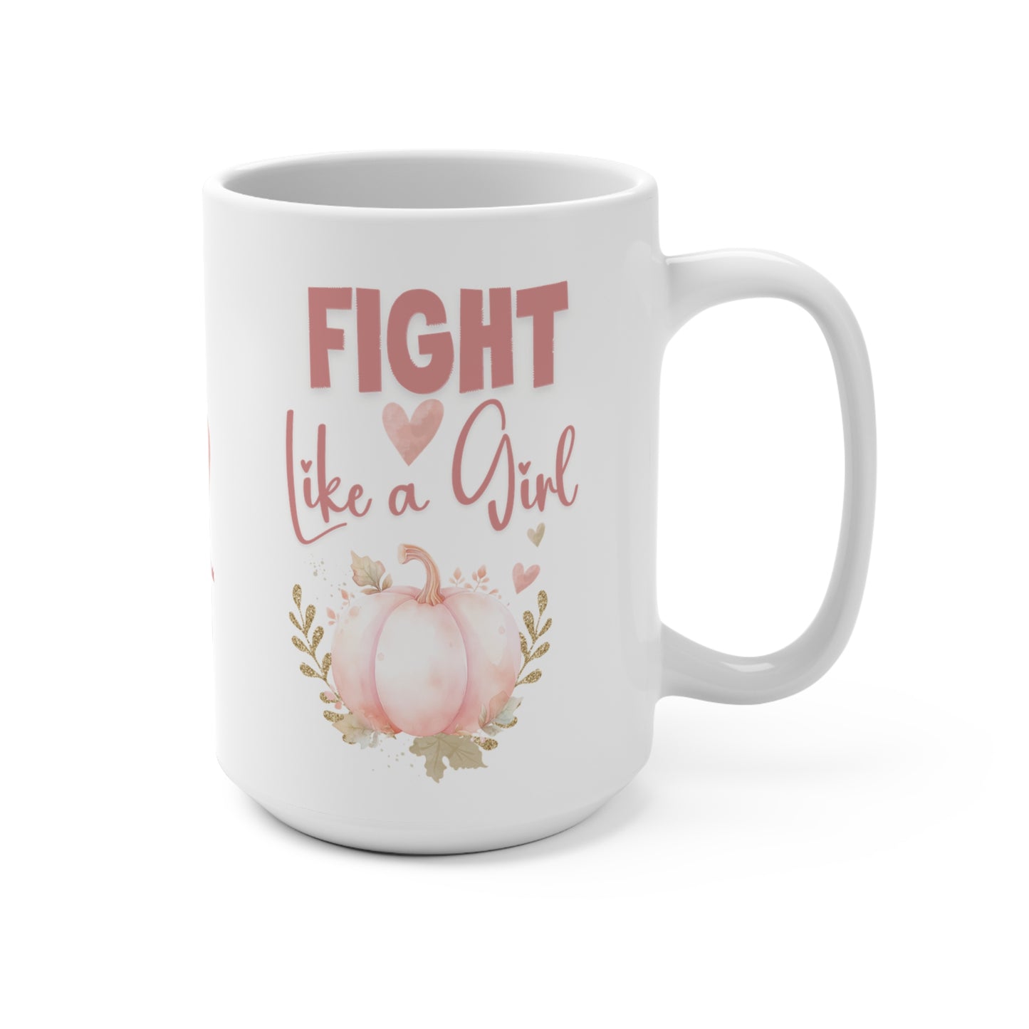 Resilience in Pink Pumpkin Mug for Breast Cancer Awareness Inspirational Fight Like a Girl Coffee Mug Design Thoughtful Mug Gift