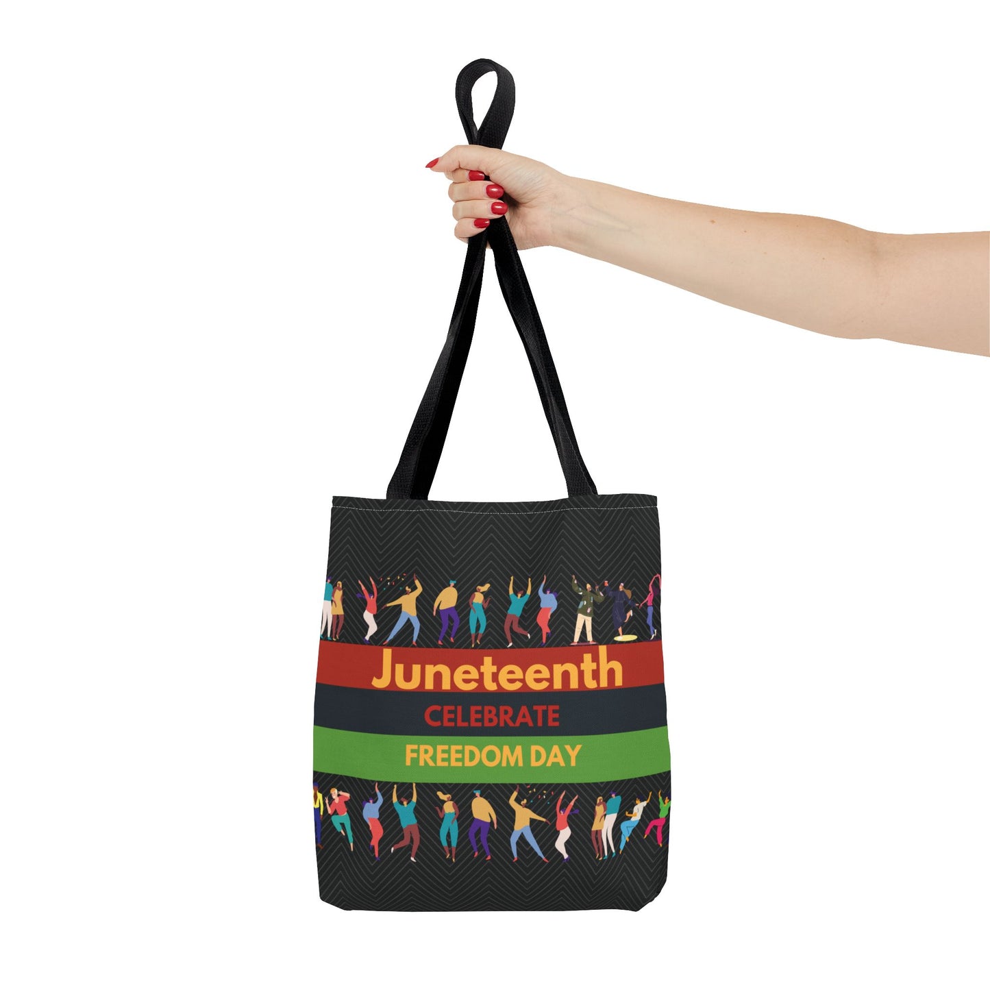 Juneteenth Tote Black History Gift Cultural Pride Afrocentric Celebration Bag Parade-Ready Dancing Figures Artwork Festival Tote Large Storage Bag