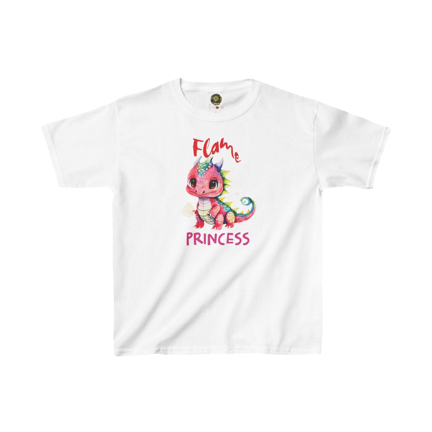 Fun Kids Fashion Tee Cute Girl Dragon Lime Green T shirt Summer Fun Shirt Kid-Friendly Style Flame Princess Playful Dragon Top