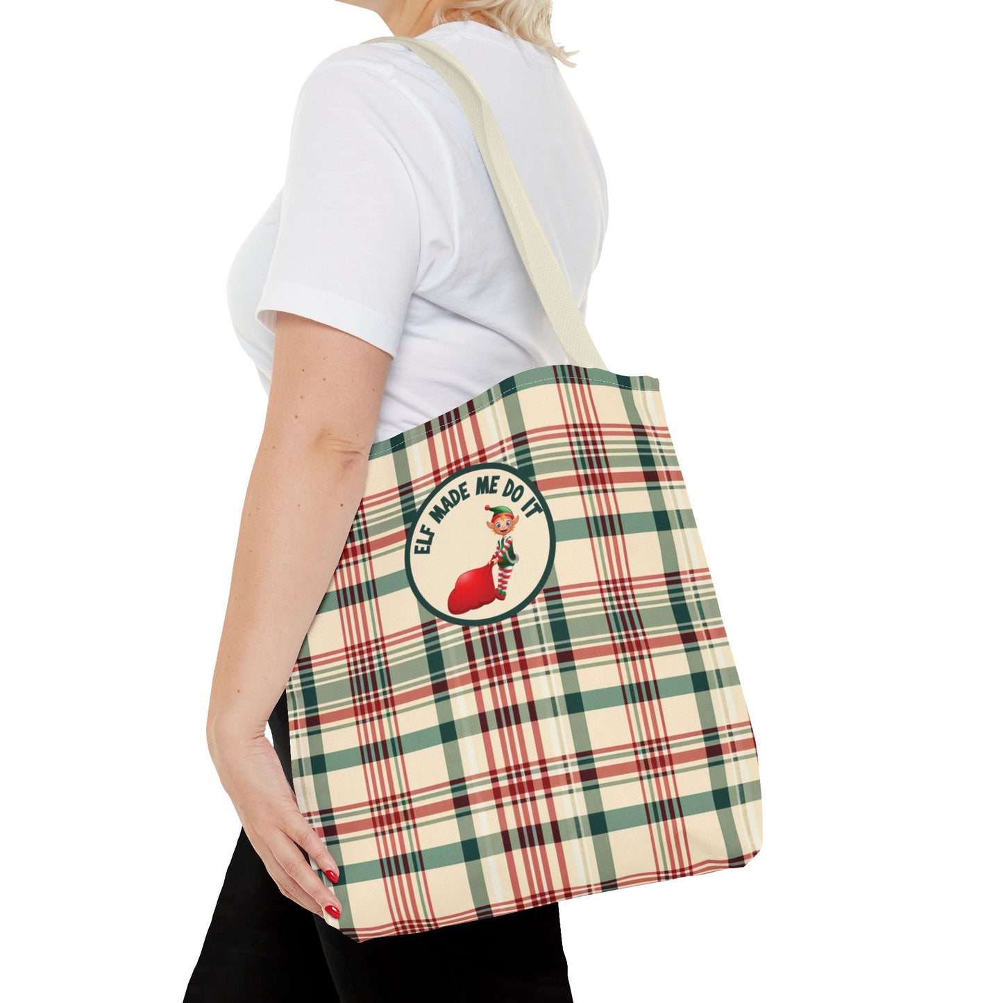 Fun Elf Christmas Tote Large Storage Functional Shopping Bag Stylish Unique Seasonal Essential Tote Gift For Someone Special