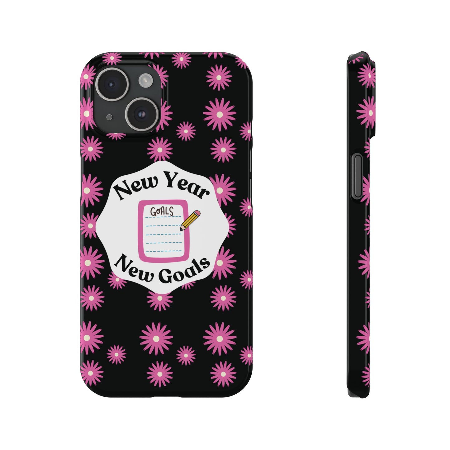 Back To School New Year iPhone Cover Black School Year Style Phone Accessory Positive Attitude Trendy School Supplies Goals Reminder
