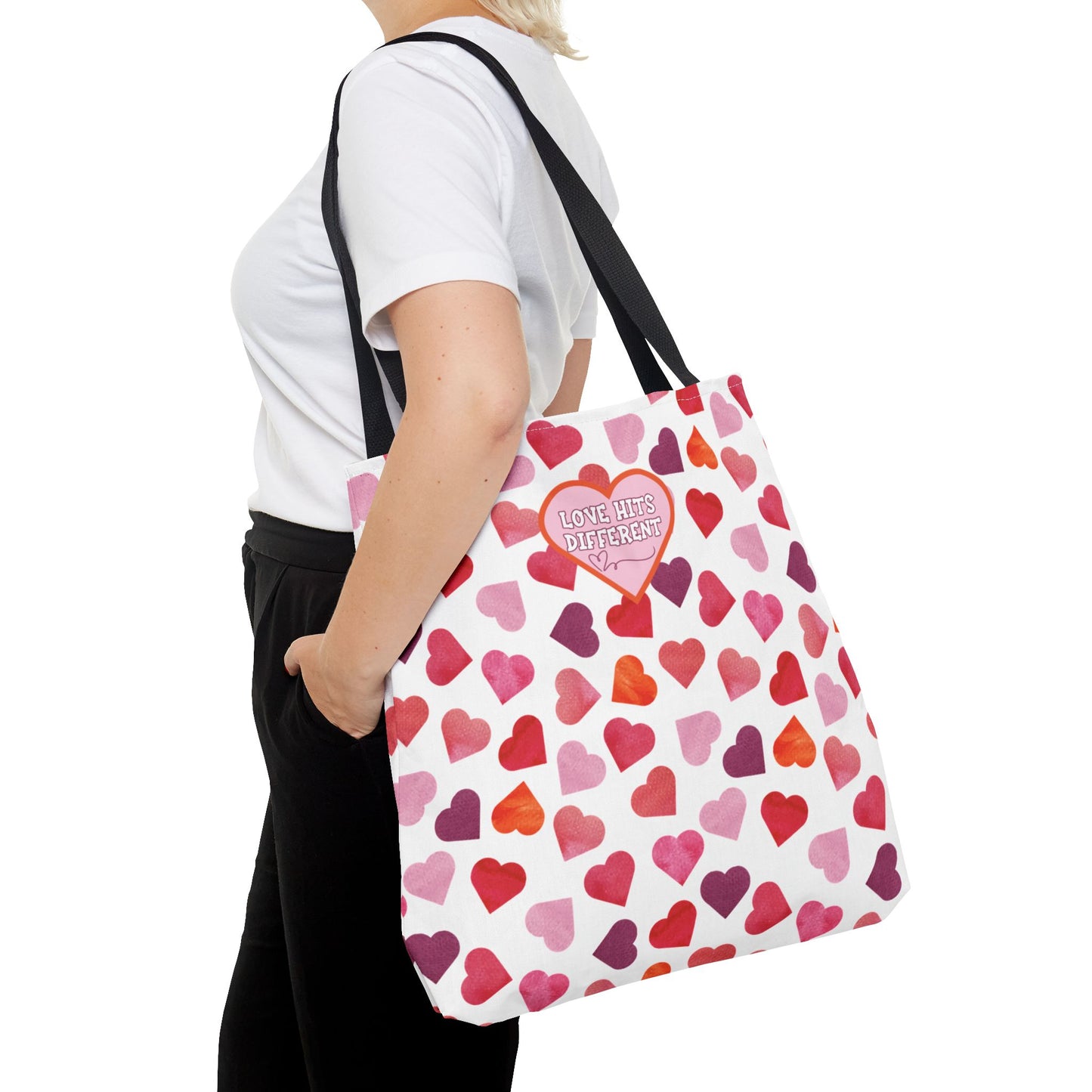 Trendy Love-Themed Reusable Valentine's Day Tote Gift for Her Aesthetic Gen Z Heart Design Large Storage Romantic and Stylish Tote Bag