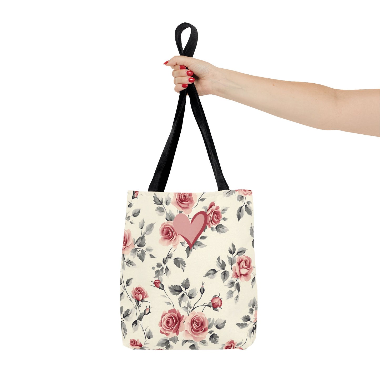 Elegant Rose Pattern Valentine's Day Accessory Gift for Women Romantic Stylish Durable Tote Bag for Weddings Functional Unique Gift Tote For Her