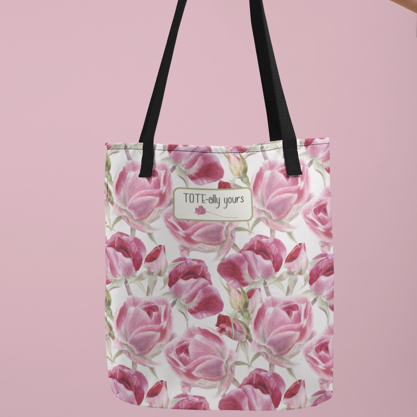 Romantic Floral Tote Bag Valentine's Day Gift Tote Pink Roses Accessory Bag For Weddings Or Romance Gift For That Special Someone