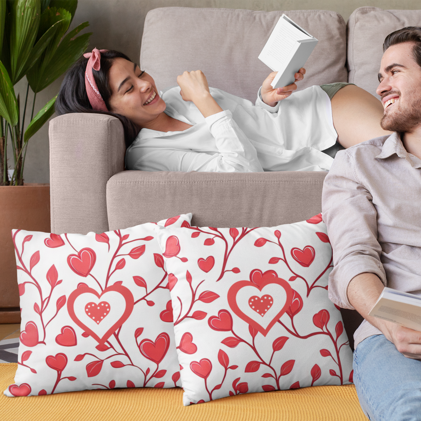 Bold Heart Love-Themed Accent Pillow For V-Day Love-Inspired Cushion For All Seasons Heart Themed Home Decor for Valentine's Day Gift