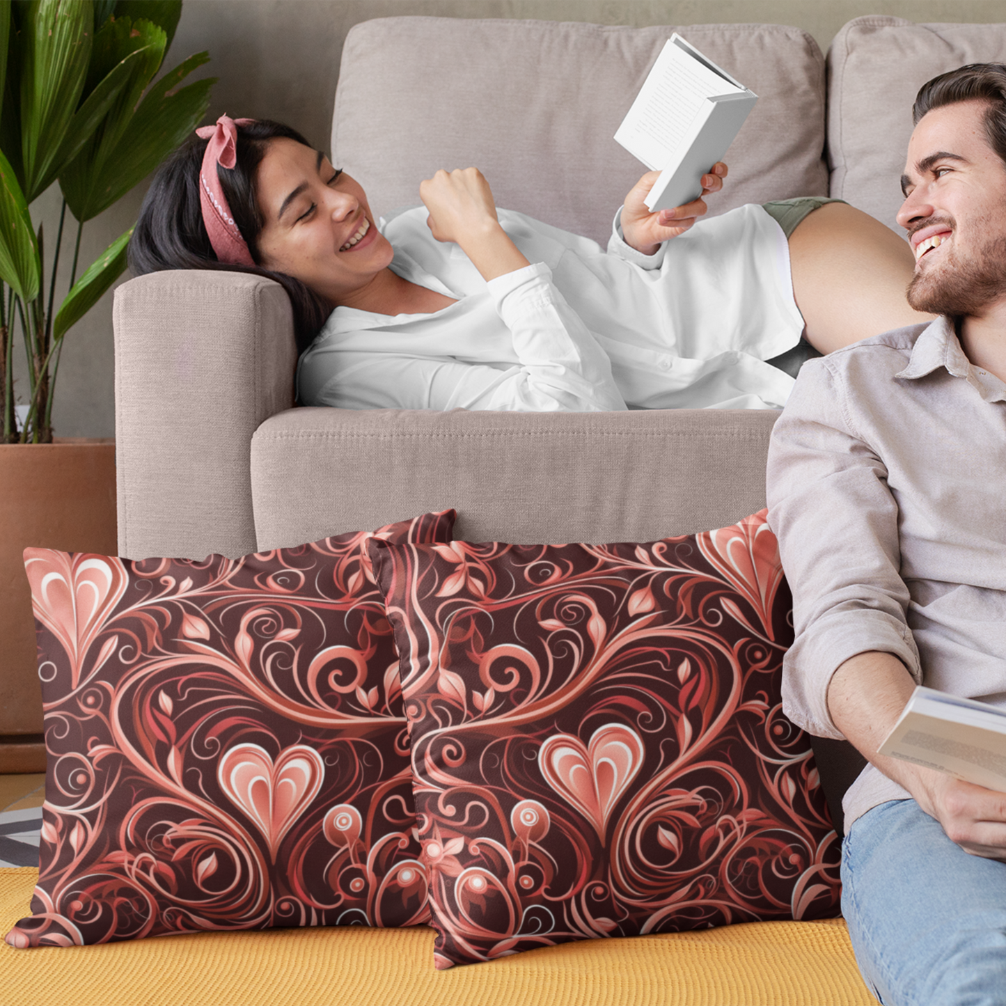 Copy of Romantic Valentine Decor Accent Pillow Gift For Her Heart Patterned Home Accessory Double-Sided Love-Themed Accent throw Pillow V-Day Present