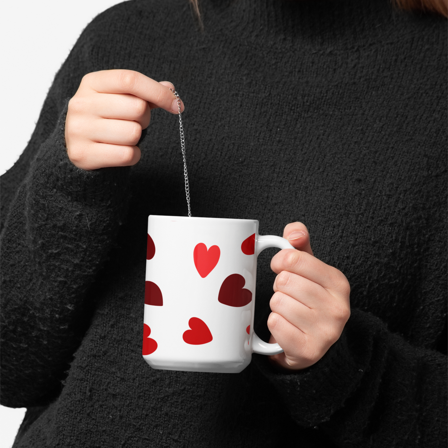 Valentine's Coffee Mug Gift Love-Themed Drinkware Unique Heart-Pattern Design Gift Idea for Lovers of Coffee And V-Day Special Occasion Mug