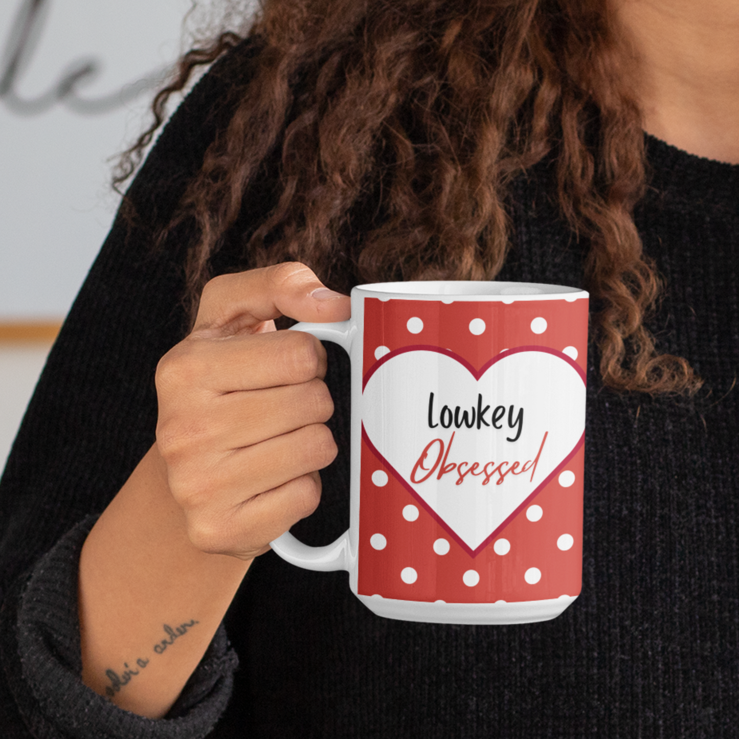 Funny Gen Z Valentine's Coffee Mug For Couples Trendy Modern Love Drinkware Lowkey Obsessed Highkey Yours Unique Love-Themed Gift Mug