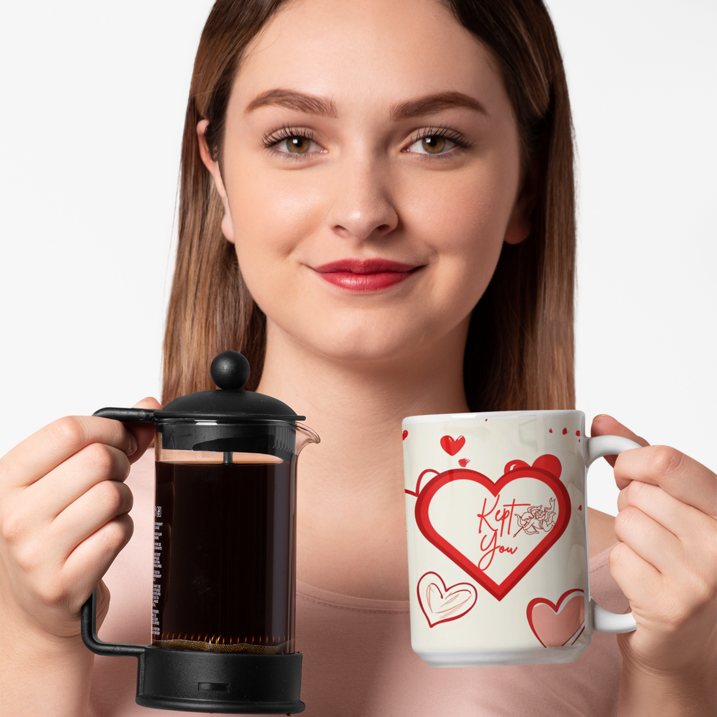 Cute Cupid Love Mug Couples Valentine Love Celebration Gift Idea Thoughtful Romantic Anniversary Affirmation Coffee Mug Trendy Modern Love Drinkware
