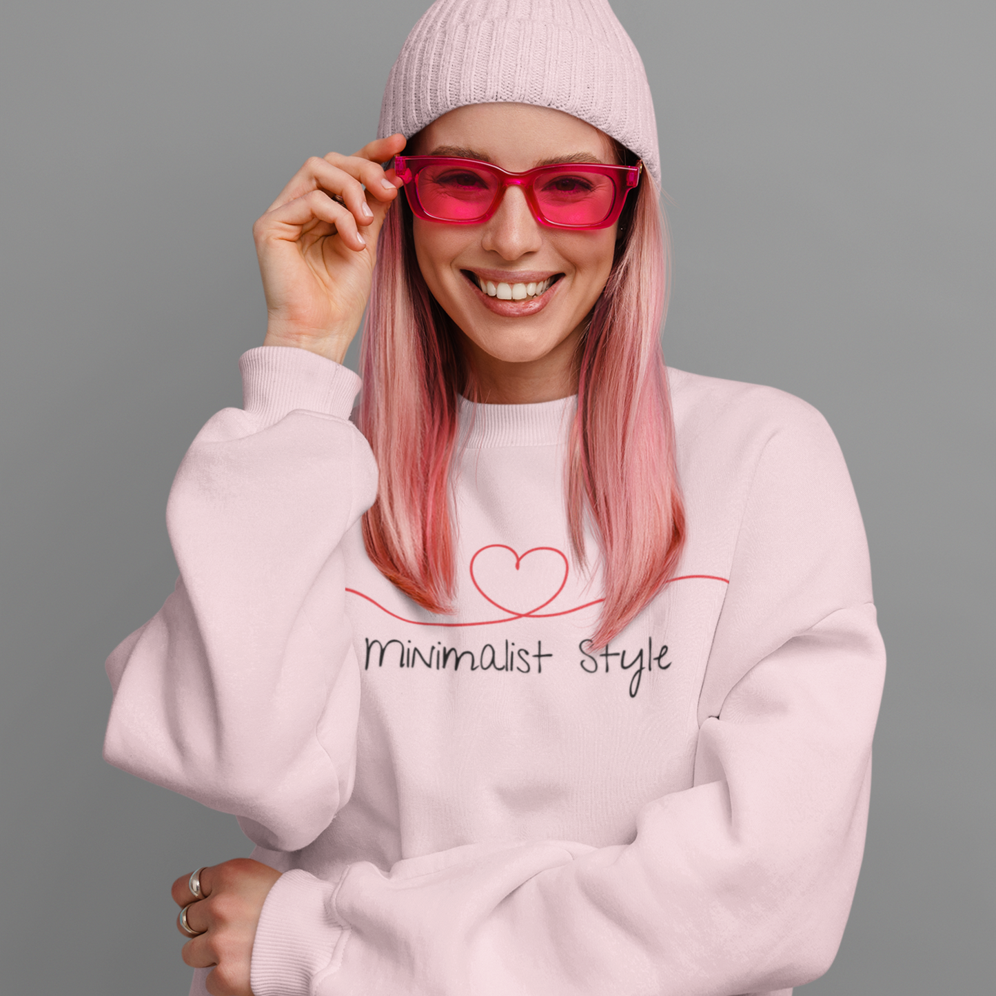 Eco-Friendly Valentine Sweatshirt Heart Design Minimalist Love-Inspired Clothing Thoughtful Gift Idea For Lovers Of Minimalism V-Day Shirt