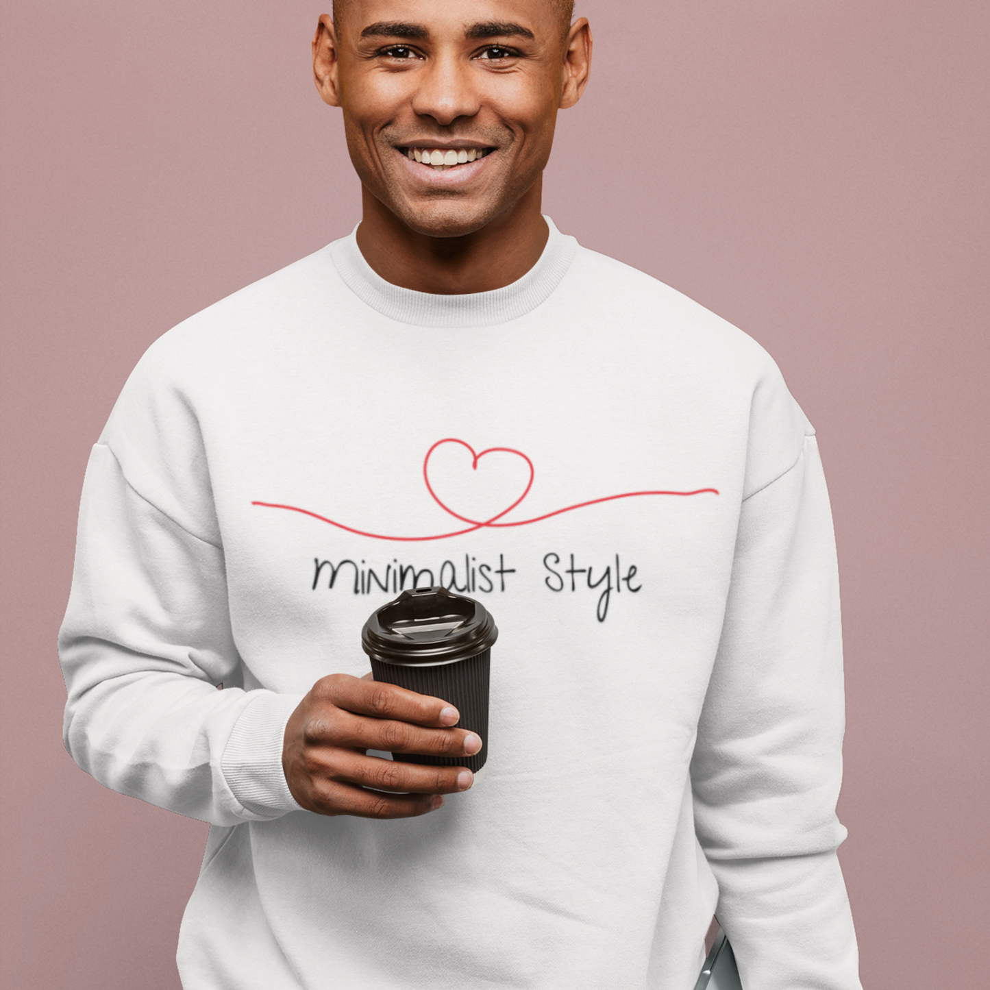 Eco-Friendly Valentine Sweatshirt Heart Design Minimalist Love-Inspired Clothing Thoughtful Gift Idea For Lovers Of Minimalism V-Day Shirt
