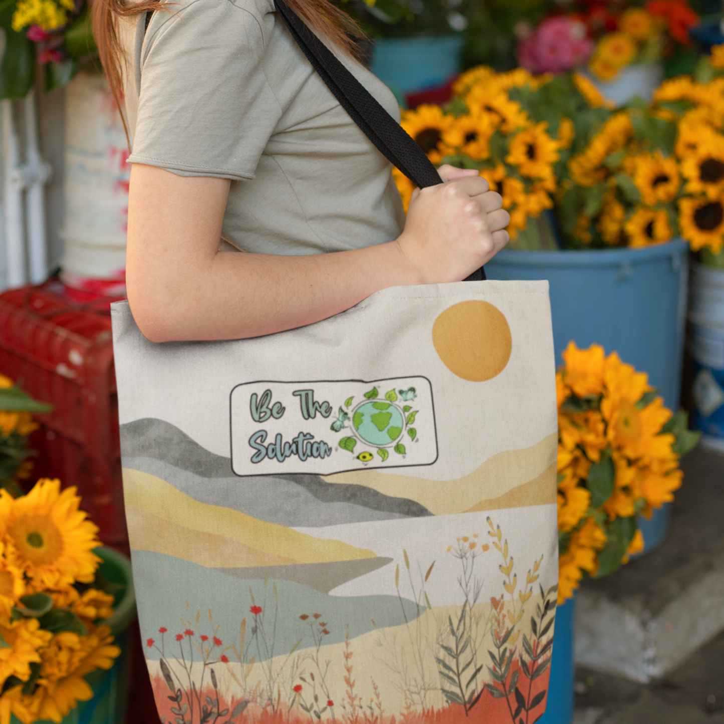Earth Day Eco Message Tote Bag for Nature Lovers and Environmentalists Planet Positive Unique Gift Idea Boho Eco Tote