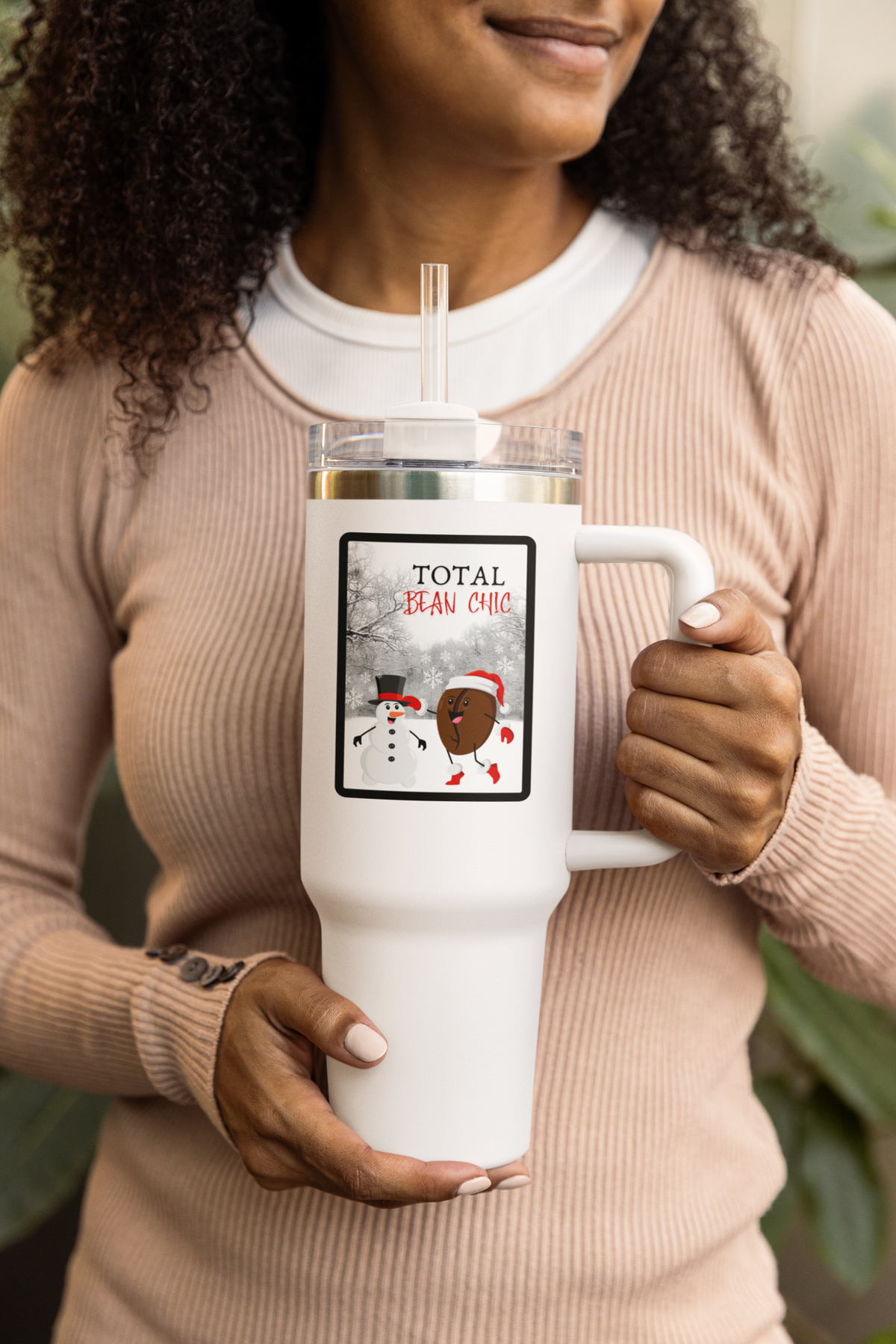 Total Bean Chic 40 oz Tumbler | Stylish Coffee Travel Mug | Playful Everyday Drinkware