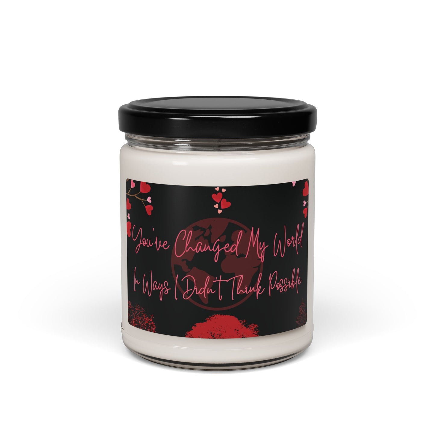 Sentimental V-Day Candle Gift For Partner Scented Long-Burning Soy Candle Decorative Globe and Heart Gift Candle Anniversary Long-Burn Candle For Lovers