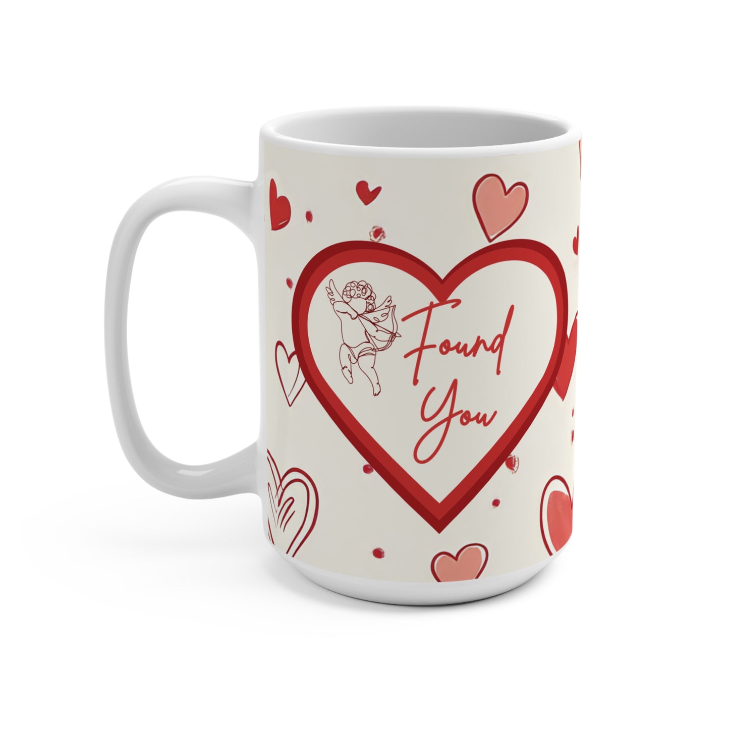 Cute Cupid Love Mug Couples Valentine Love Celebration Gift Idea Thoughtful Romantic Anniversary Affirmation Coffee Mug Trendy Modern Love Drinkware