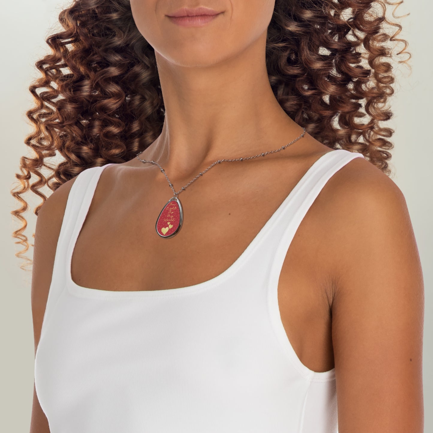 Romantic Anniversary Keepsake Necklace for Women Valentine's Day You Light Up My World Pendant For Her Sentimental Jewelry Gift For Couples