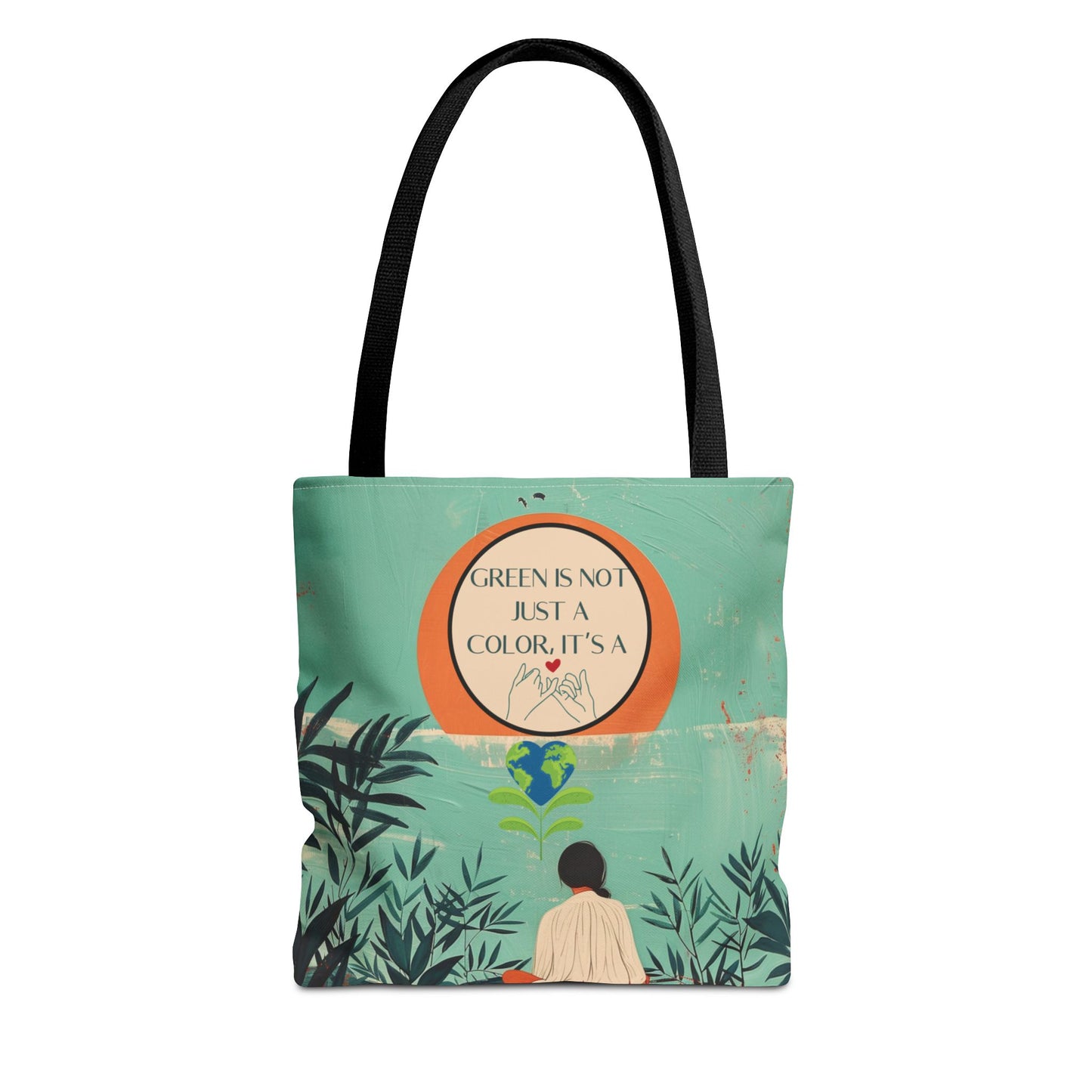 Sustainable Nature-Inspired Planet Pledge Earth Day Reusable Tote Environmentalist Pinky-Promise Design Planet Positive Eco-Conscious Tote Bag