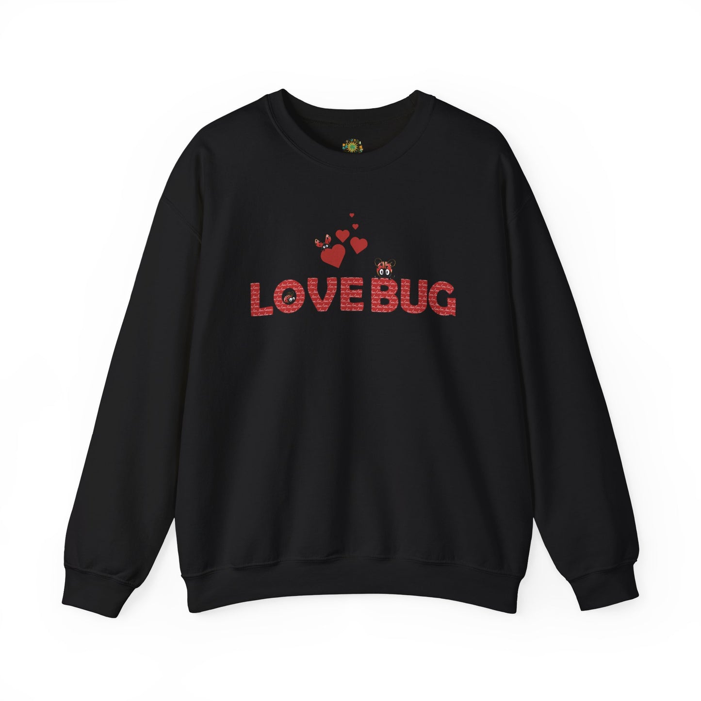 Ladybug Design Valentine's Day Sweatshirt Romantic V-Day Crewneck Gift For Her Sustainable Cotton Love-Themed Wardrobe Essential Love Apparel