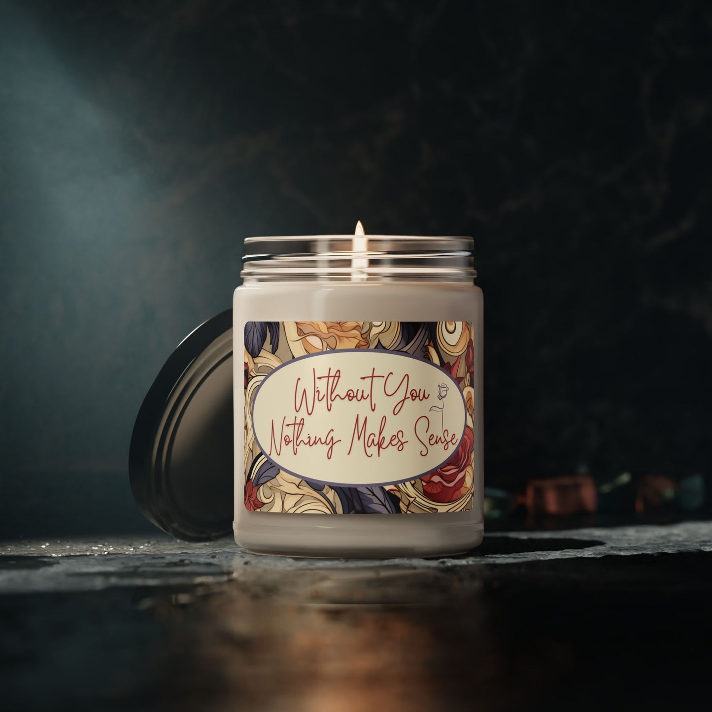 Heartfelt Expression Valentine Candle Intimate Love Keepsake Gift for Partner Red Rose Aromatic Floral Pattern Candle Accent V-Day Themed Candle