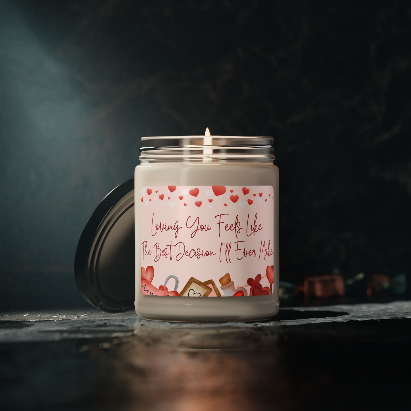 Heartfelt Romantic Candle Gift for Couples Aromatic Valentine Long-Burn Soy Candle Gift For Her Decorative Love Expression Candle Gift For Him