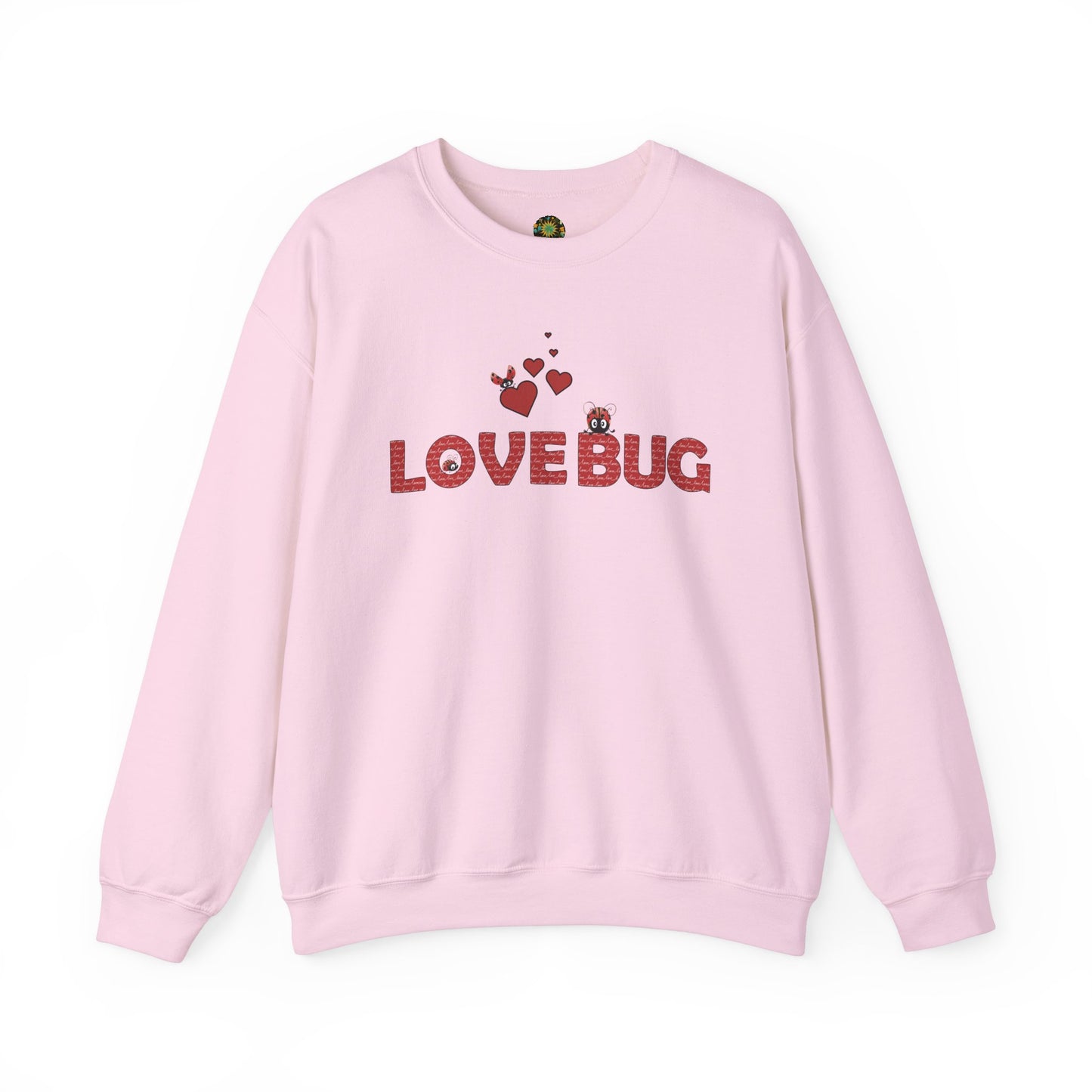 Ladybug Design Valentine's Day Sweatshirt Romantic V-Day Crewneck Gift For Her Sustainable Cotton Love-Themed Wardrobe Essential Love Apparel
