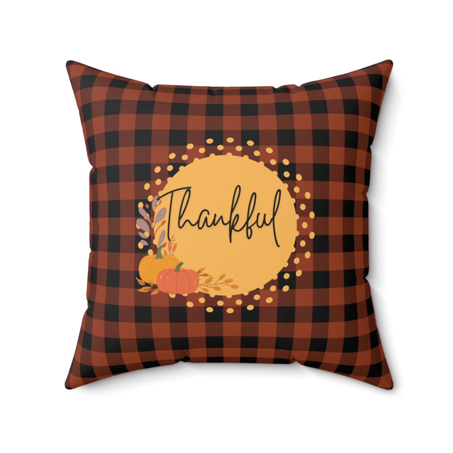 Rust Plaid Two-sided Fall Pillow Autumn Thankful Blessed Cushion Home Accent Gift for her Thanksgiving Decor Housewarming Gift