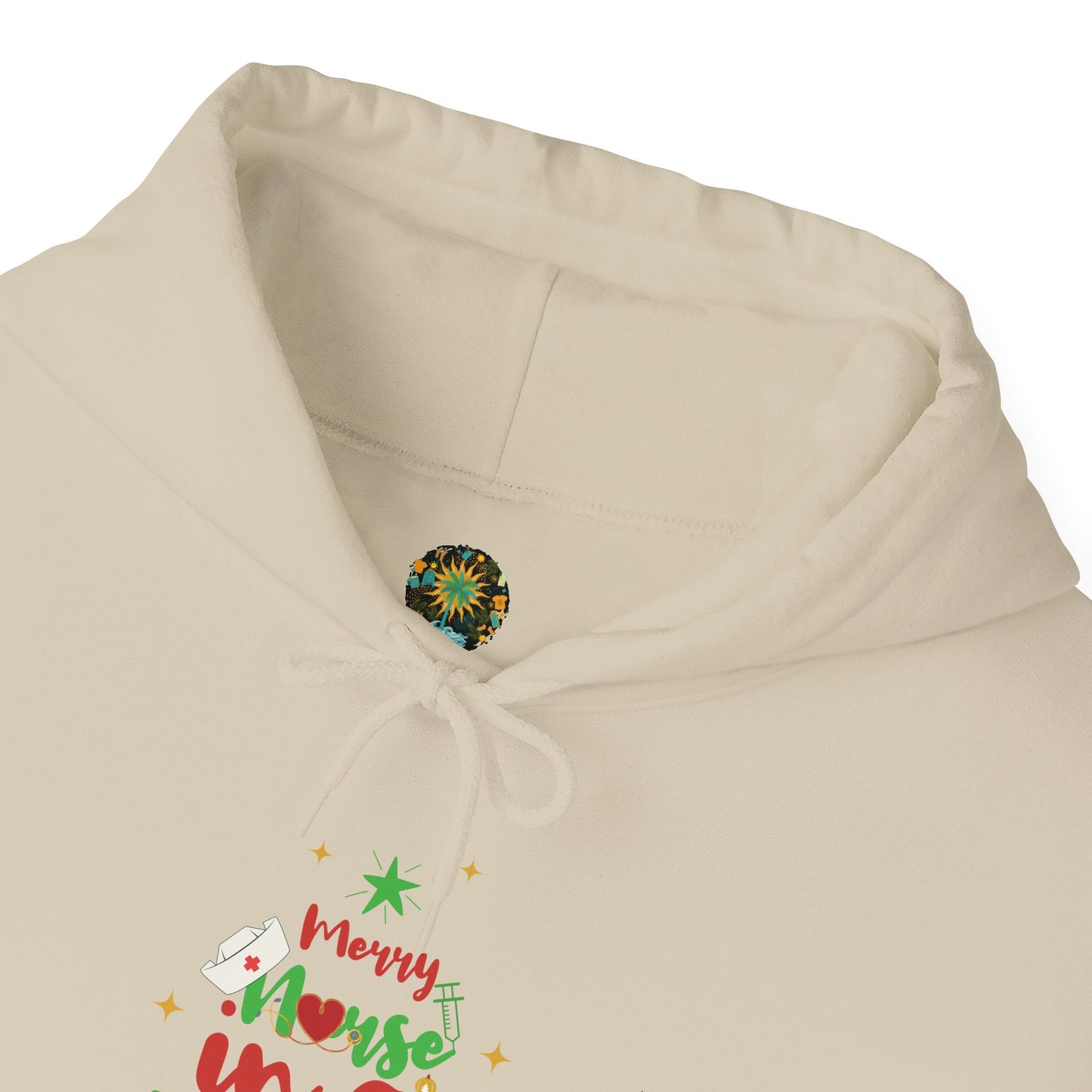 Christmas Design Hooded Nurse Sweatshirt Playful Christmas Graphic Healthcare Worker Seasonal Holiday Gift Winter Wonderland Hoodie