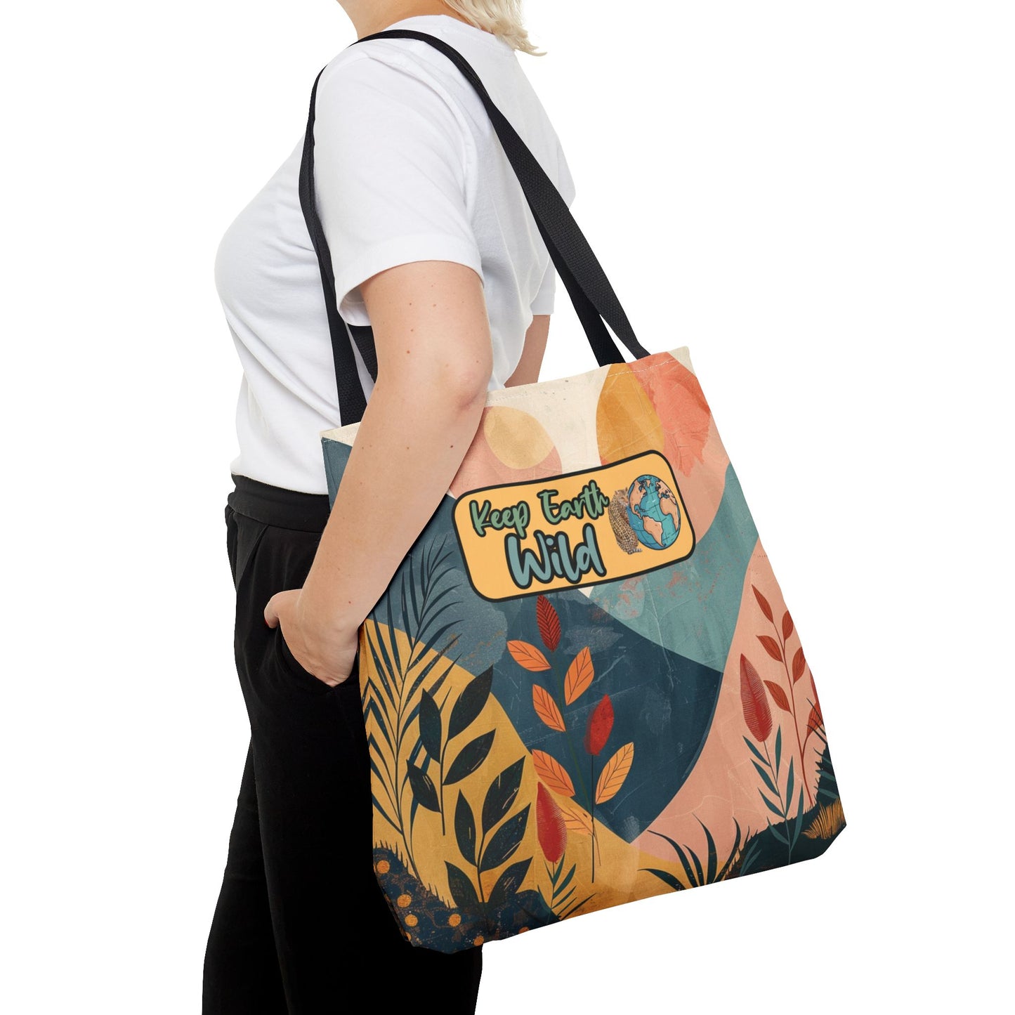 Bold Earth Day Keep Earth Wild Message Tote Eco-Friendly Accessory Nature Lover Planet Positive Environmentalist Boho Reusable Tote