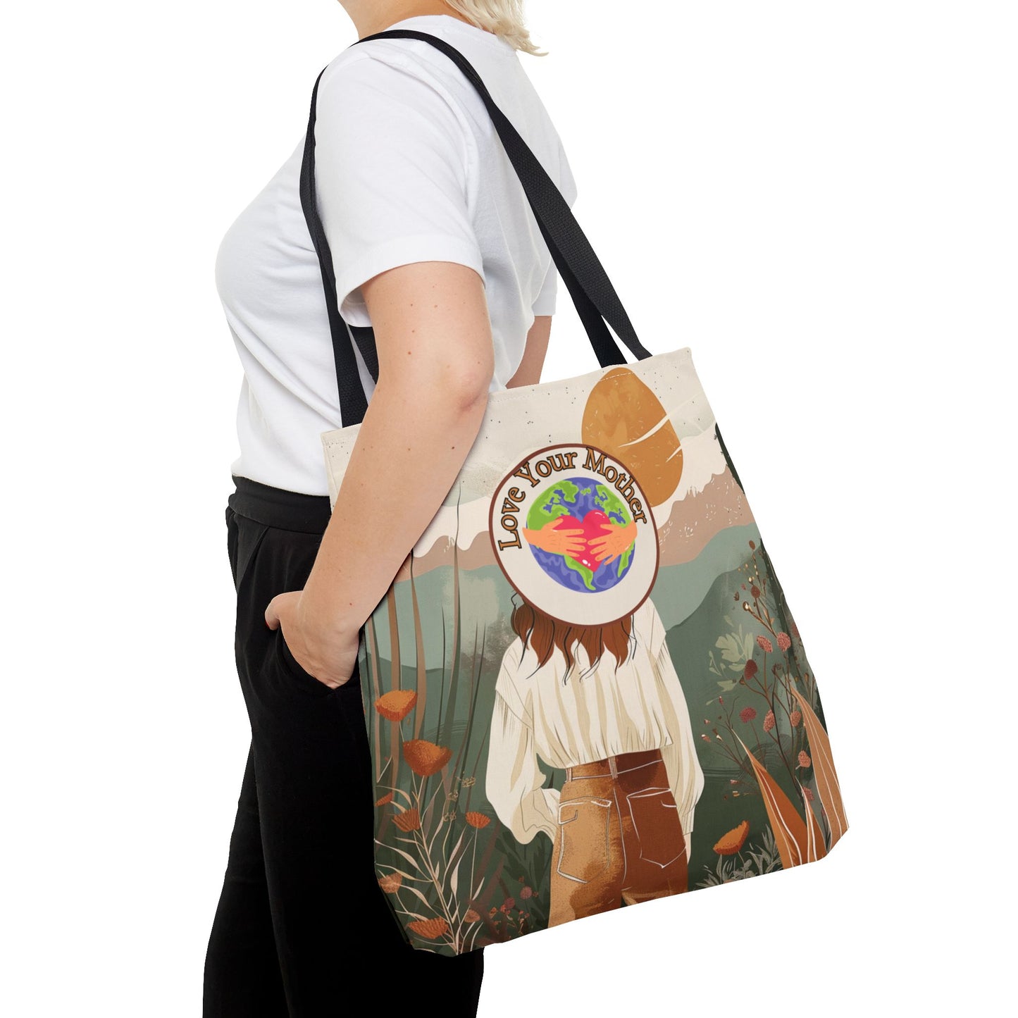 Environmental Earth Conscious Message Tote Eco Awareness Statement Earth Day Gift For Her Sustainable Woman-Owned Brand Stylish Boho Tote