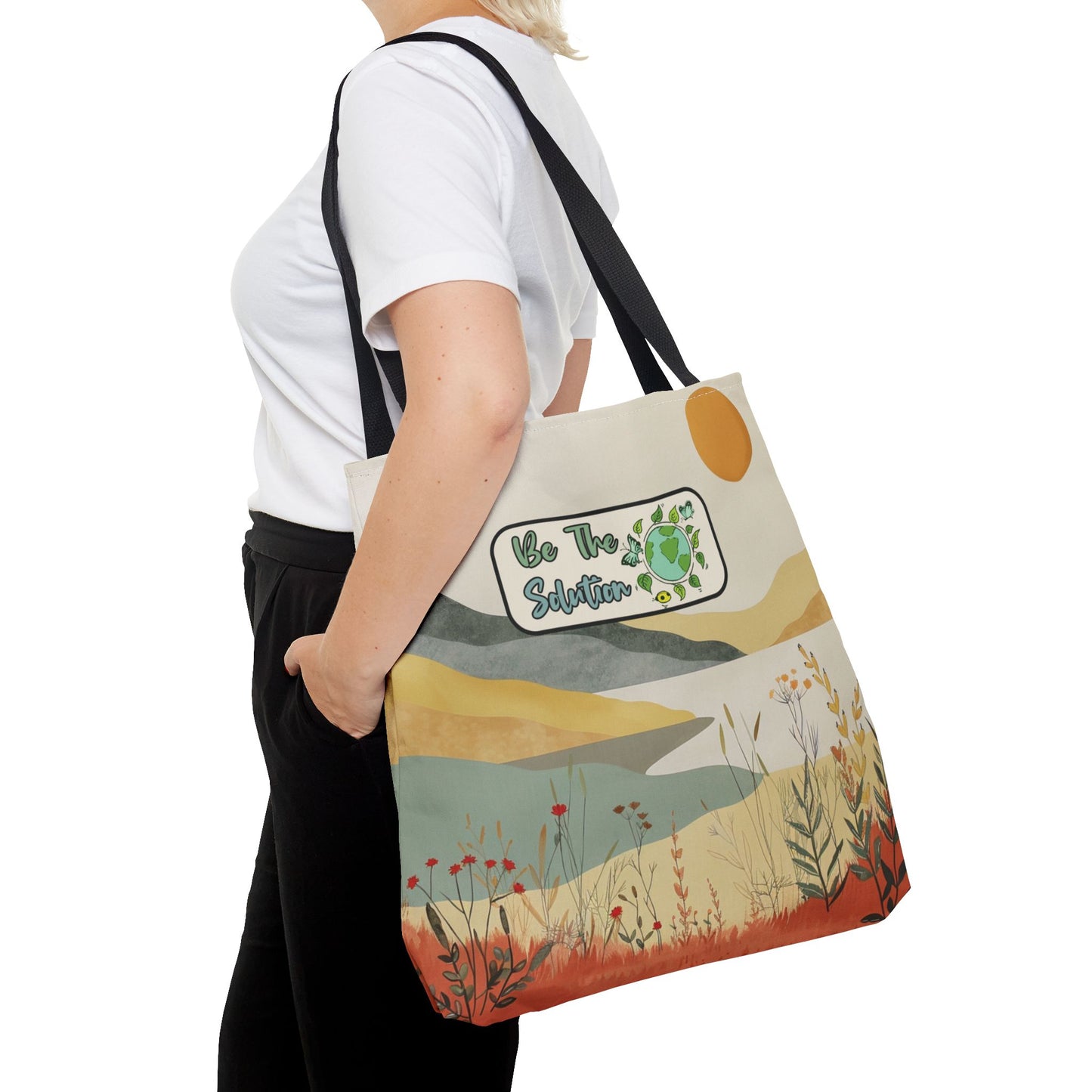 Earth Day Eco Message Tote Bag for Nature Lovers and Environmentalists Planet Positive Unique Gift Idea Boho Eco Tote