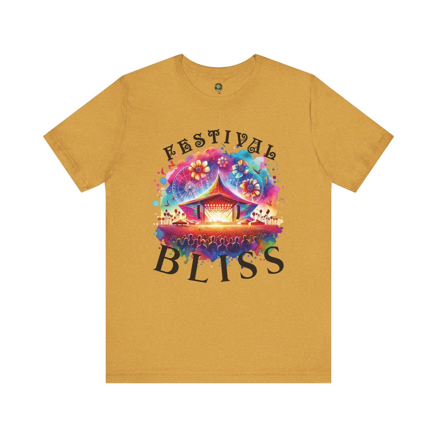 Festival Bliss T-Shirt Colorful Abstract Music Festival Tee Bohemian Desert Style Music Lover Shirt for Festivals and Concerts