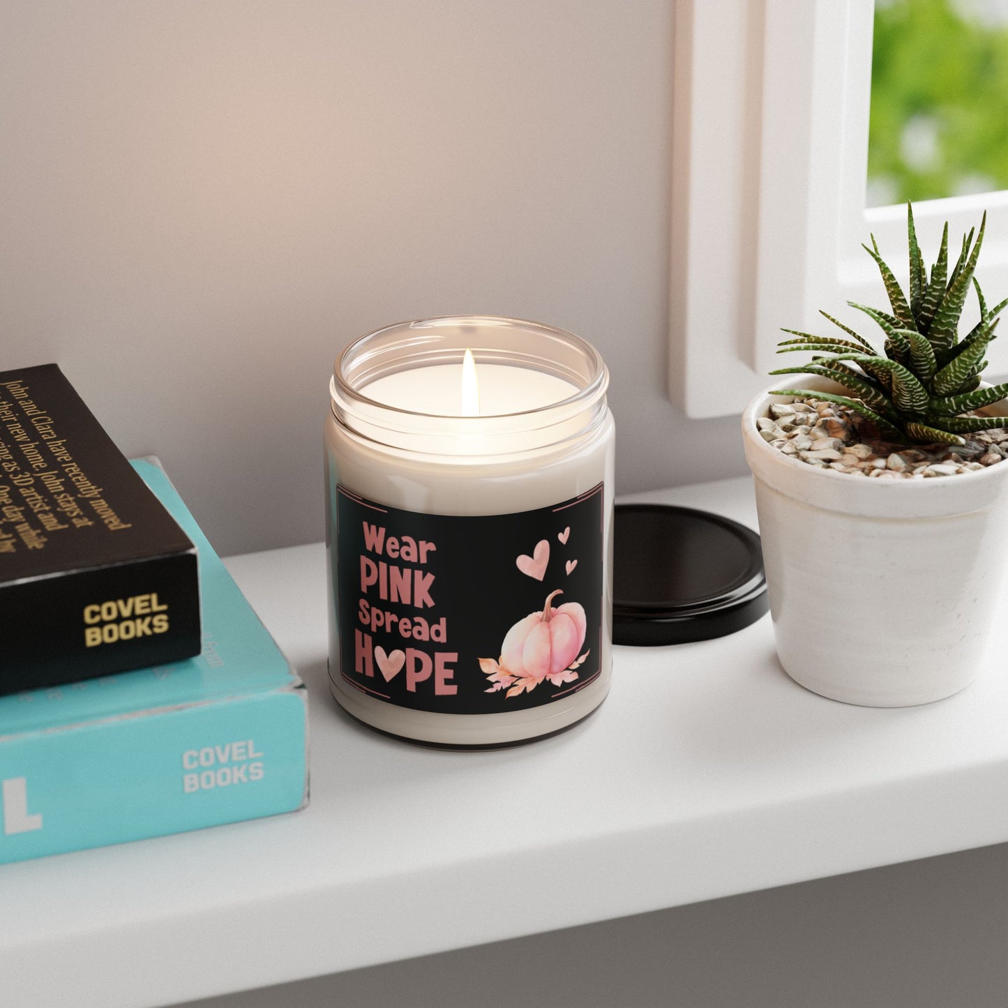 Pink Pumpkin Heart Tribute Candle Seasonal Breast Cancer Awareness Survivor Hope Candle Gift