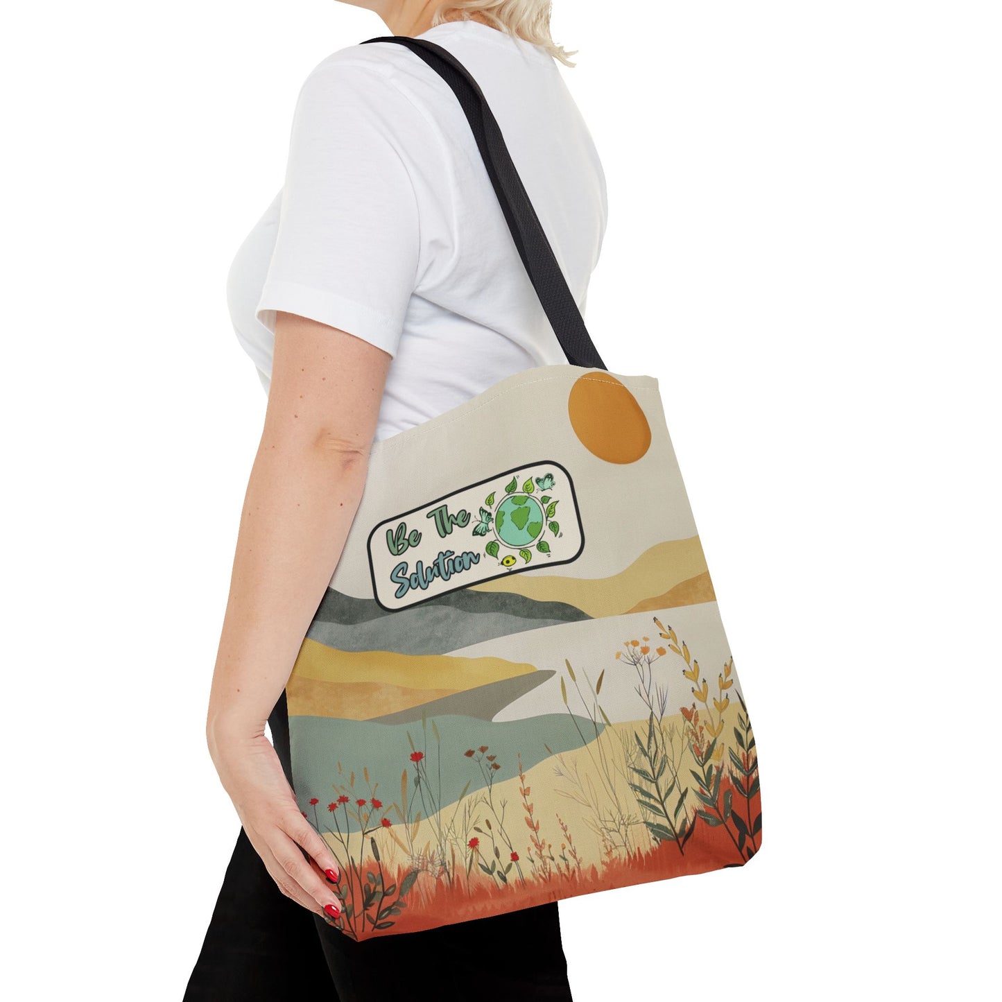 Earth Day Eco Message Tote Bag for Nature Lovers and Environmentalists Planet Positive Unique Gift Idea Boho Eco Tote