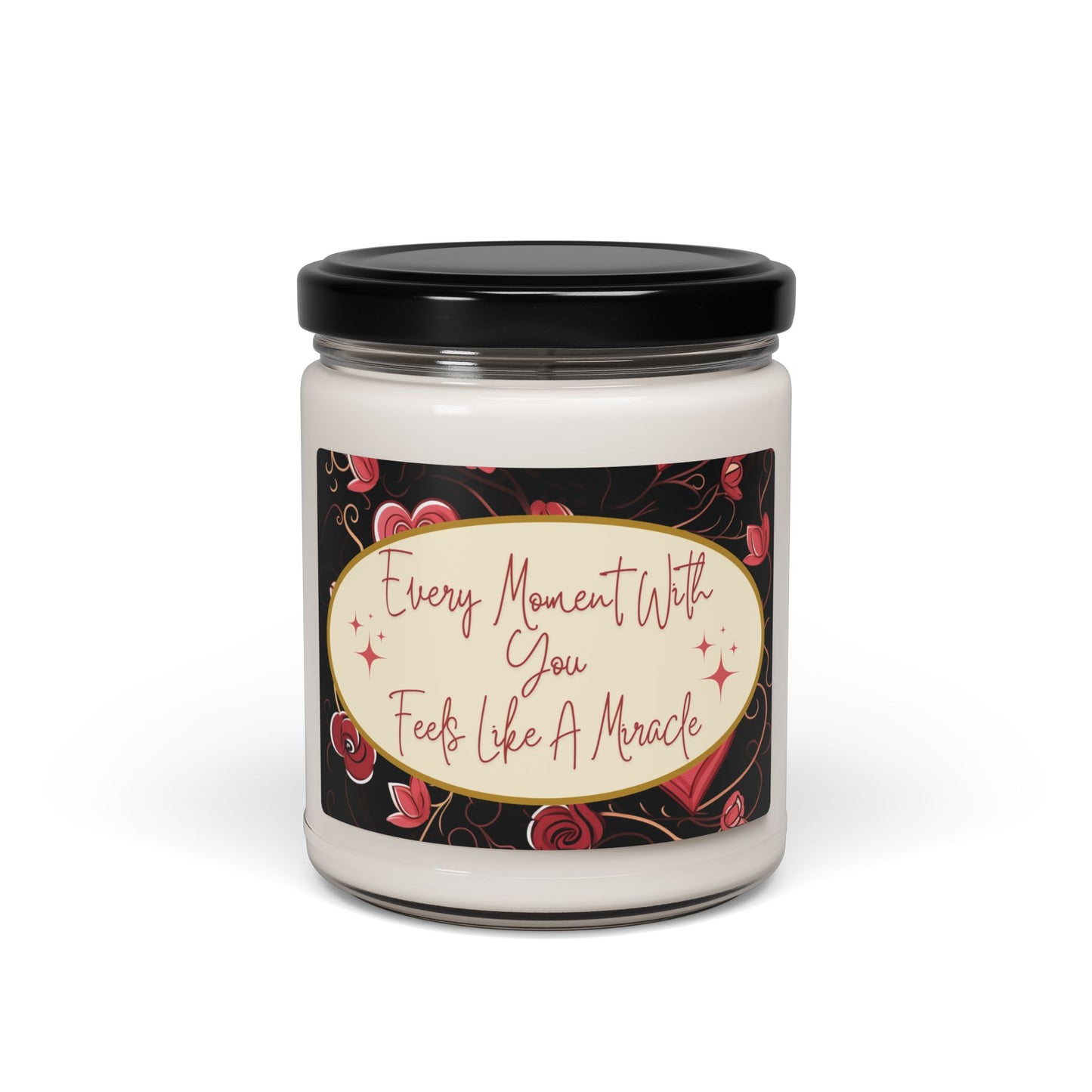 V- Day Love-Themed Sentimental Candle 9oz Elegant Scented Red Roses Couples Valentine Gift Eco-Friendly Long-Burn Soy Wax Candle