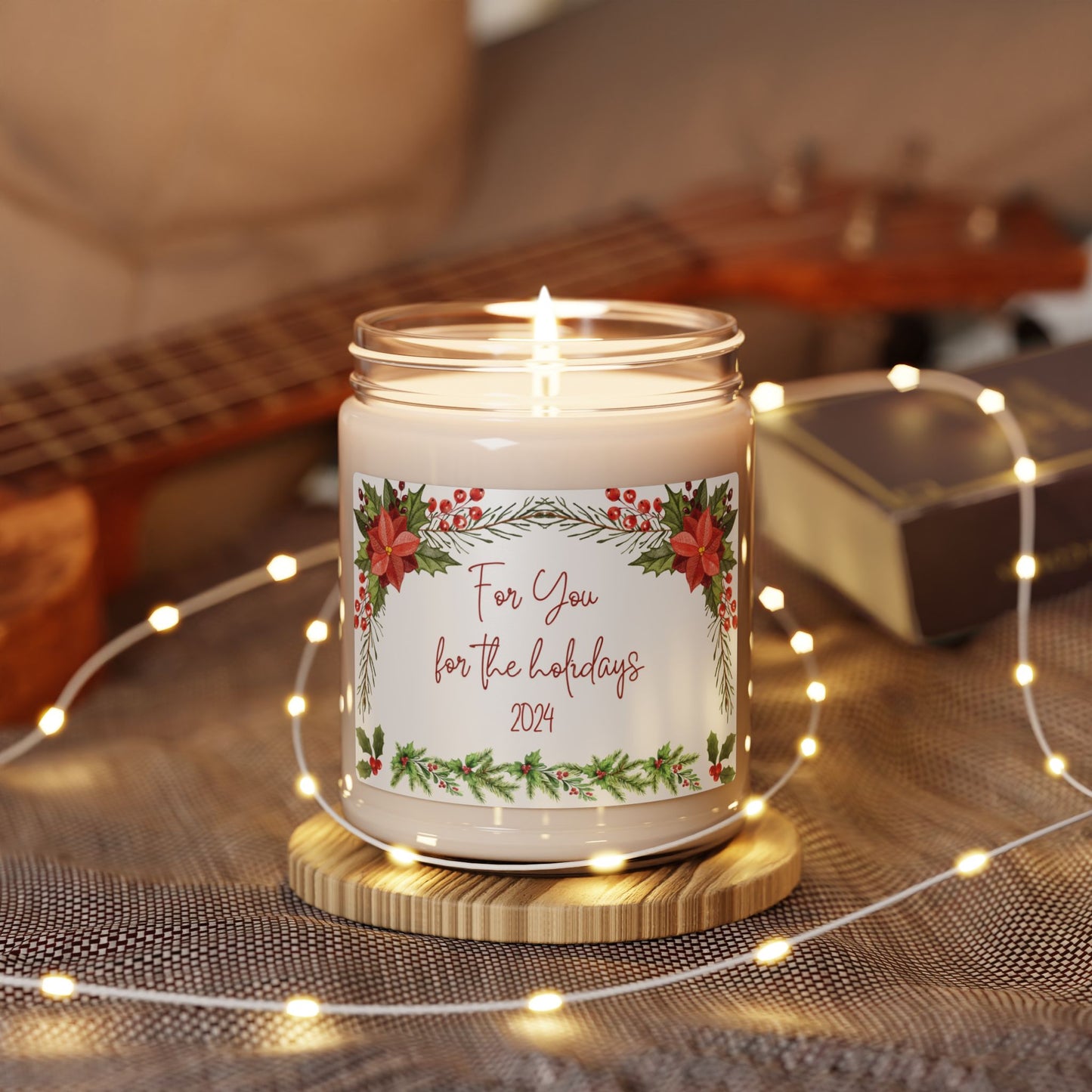 Elegant Christmas Design Holiday Season Candle Of Friendship Giftable Floral Holiday Aromatic 9oz Eco-Friendly Candle