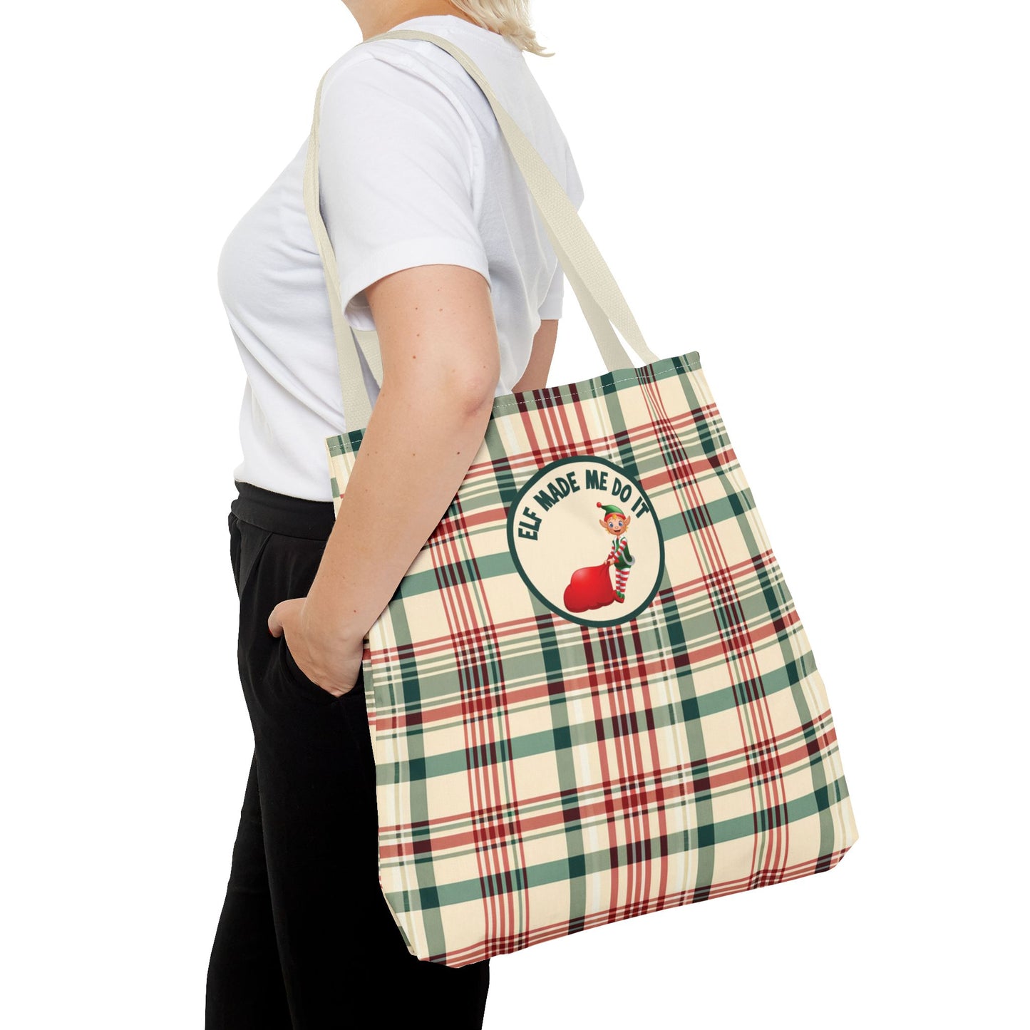 Fun Elf Christmas Tote Large Storage Functional Shopping Bag Stylish Unique Seasonal Essential Tote Gift For Someone Special