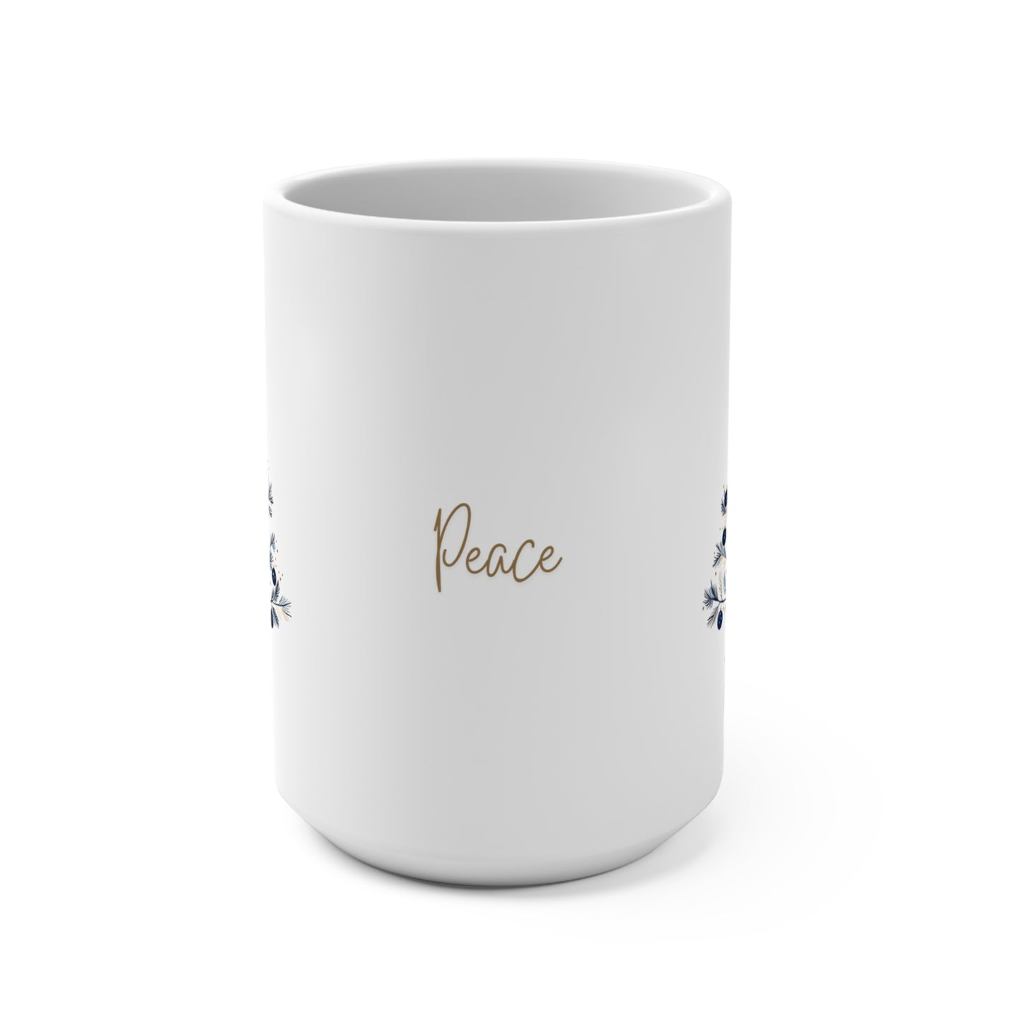 Christmas Coffee Gift Mug Minimalist Holiday Design Peace Mug Festive Drinkware Unique Seasonal Gift Idea