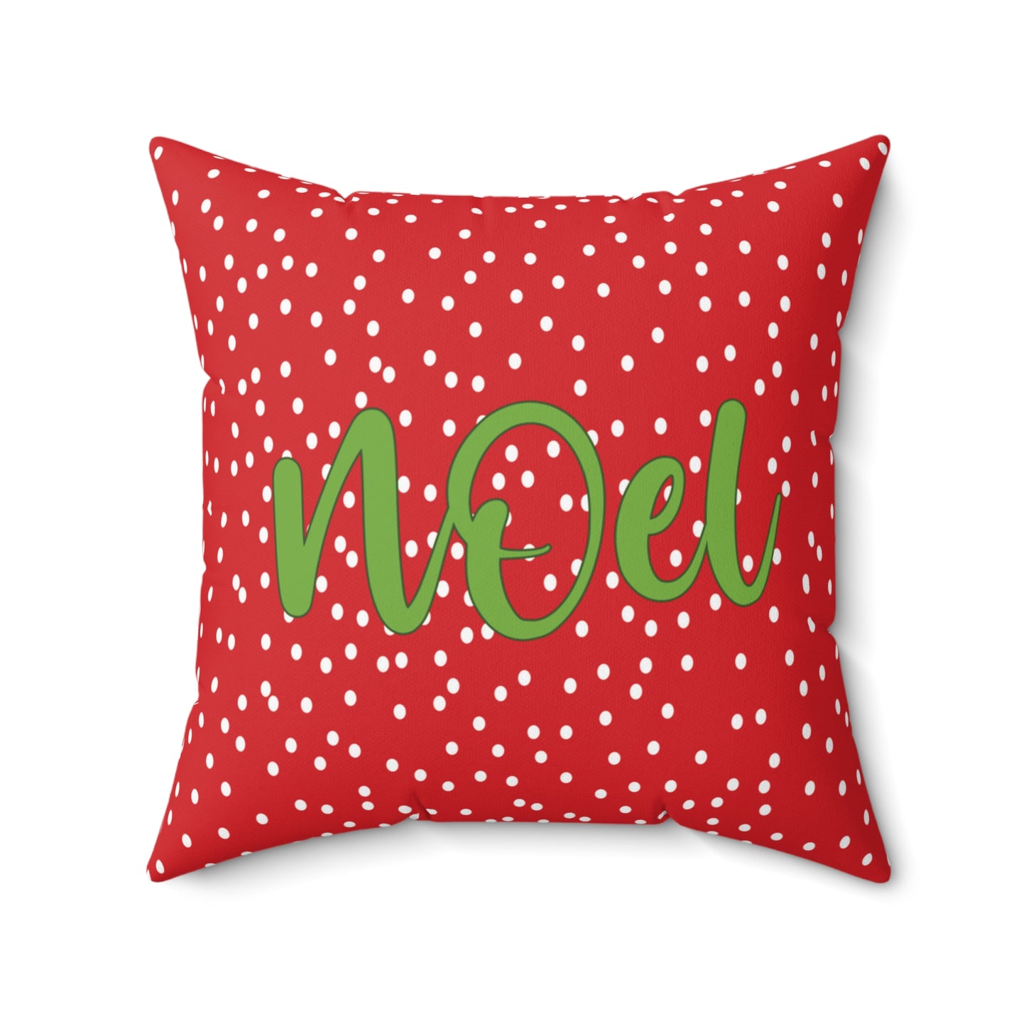 Cheerful Double-Sided Holiday Pillow with Green Script Stylish Seasonal Home Accent Holiday Cheer Merry Noel Christmas Pillow Gift