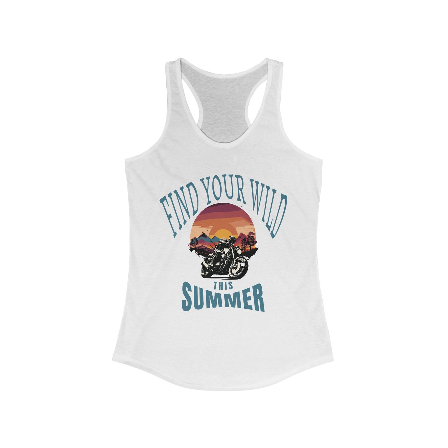 Women's Racerback Motorcycle Tank Top Comfy Summer Activewear Thrill-Seeker Sporty Lifestyle Shirt