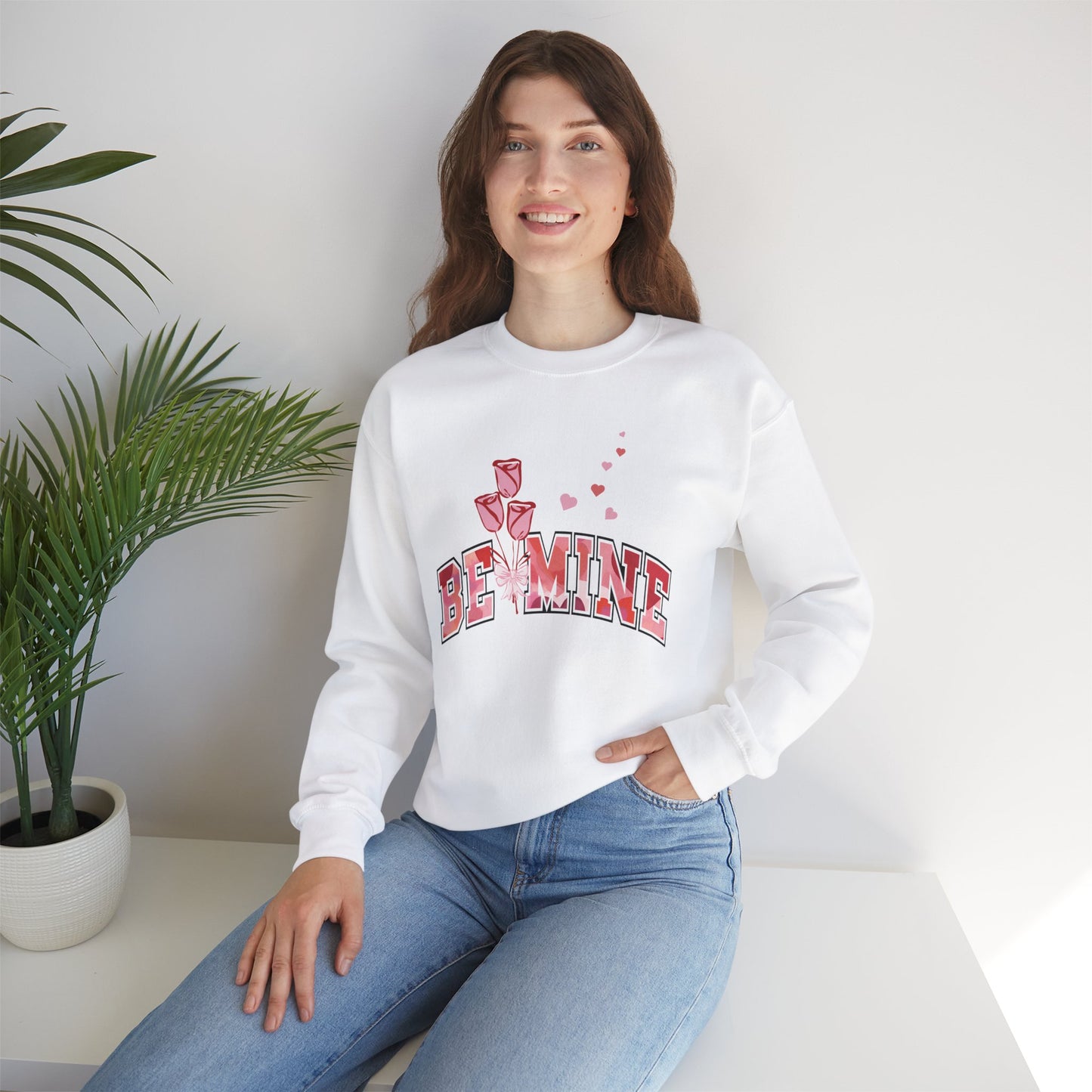 Rose-Themed Valentine Sweatshirt Design Perfect Rose-Bouquet V-Day Outfit Thoughtful Heart And Roses Gift Idea For Lovers Eco-Friendly Winter Wear