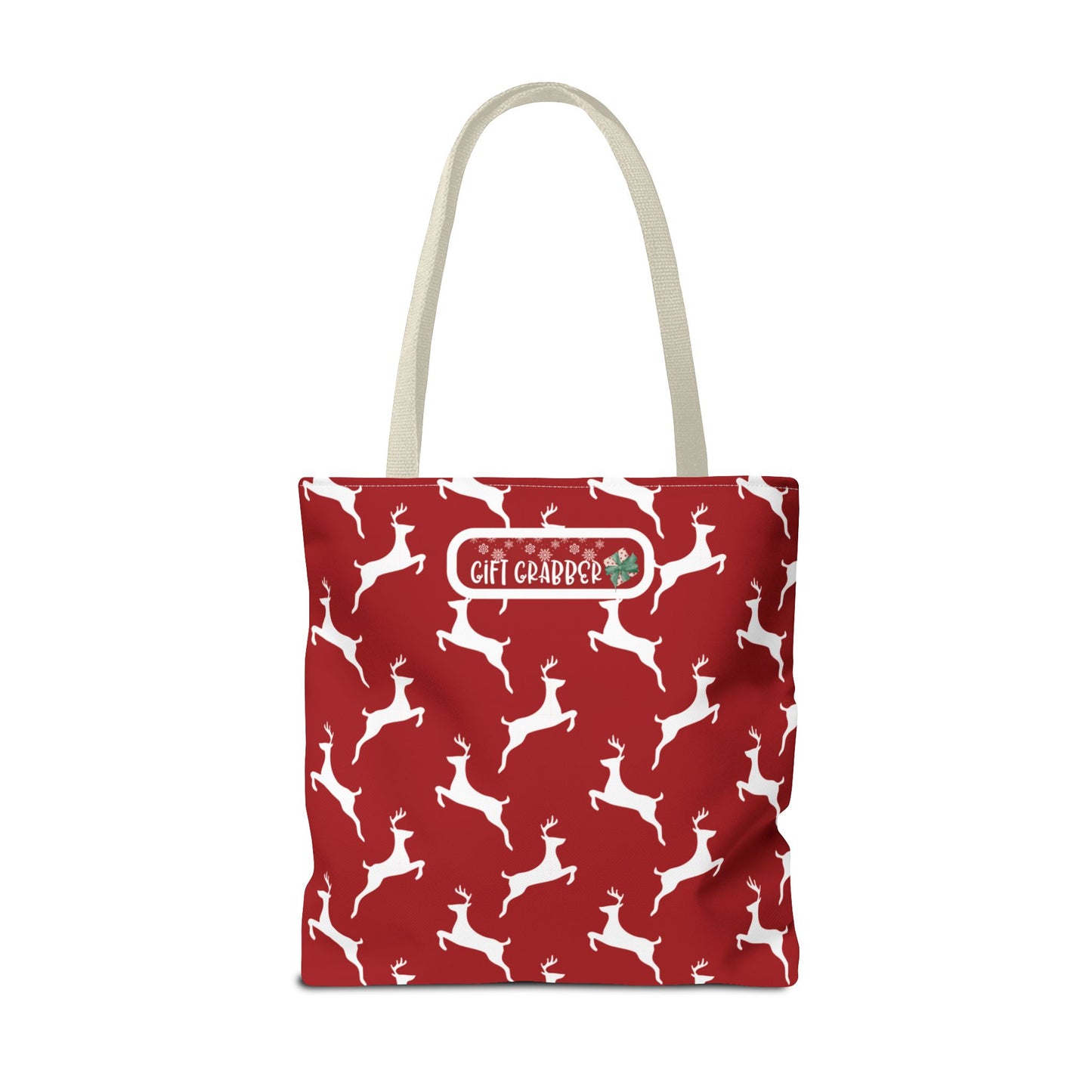 Christmas Reindeer Tote Bag Fun Seasonal Carryall Gift Grabber Tote Functional Shopping Bag Tote Gift For Someone Special