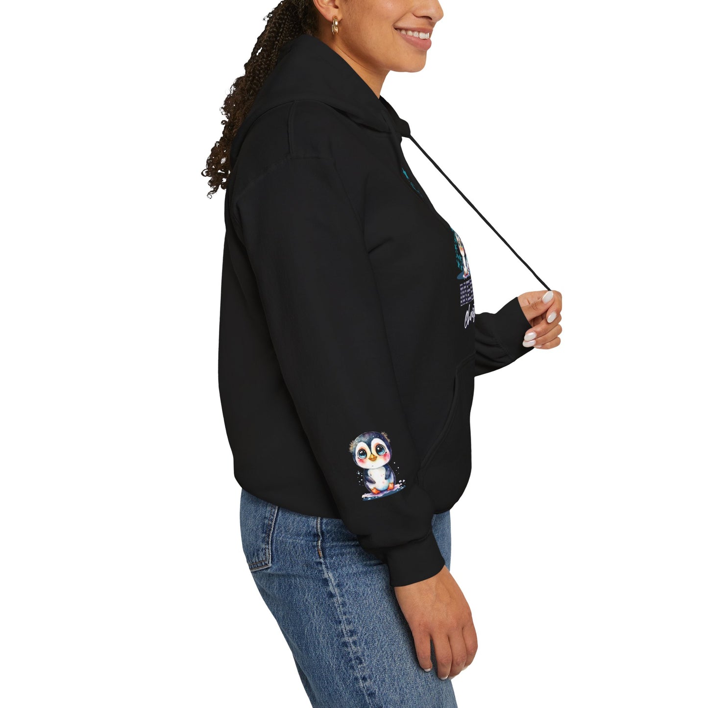 Christmas Hooded Penguin Sweatshirt Unique Festive Apparel Holiday Greeting Shirt for Lovers of Penguins Vintage Plaid Hoodie Gift Idea