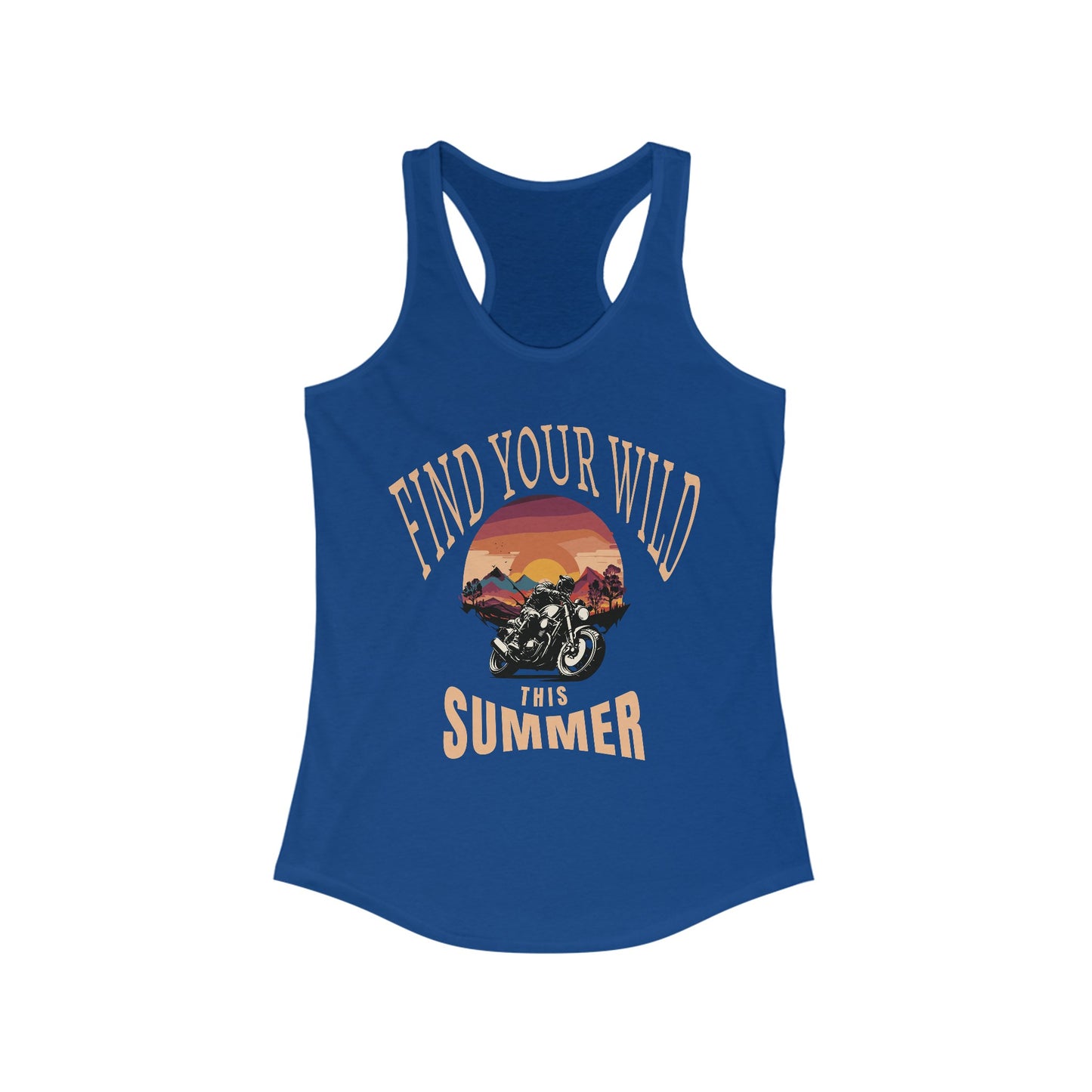 Women's Racerback Motorcycle Tank Top Comfy Summer Activewear Thrill-Seeker Sporty Lifestyle Shirt