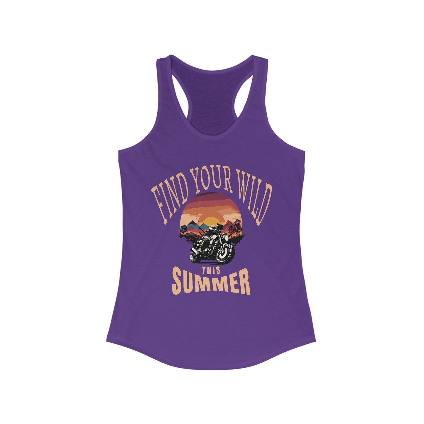 Women's Racerback Motorcycle Tank Top Comfy Summer Activewear Thrill-Seeker Sporty Lifestyle Shirt