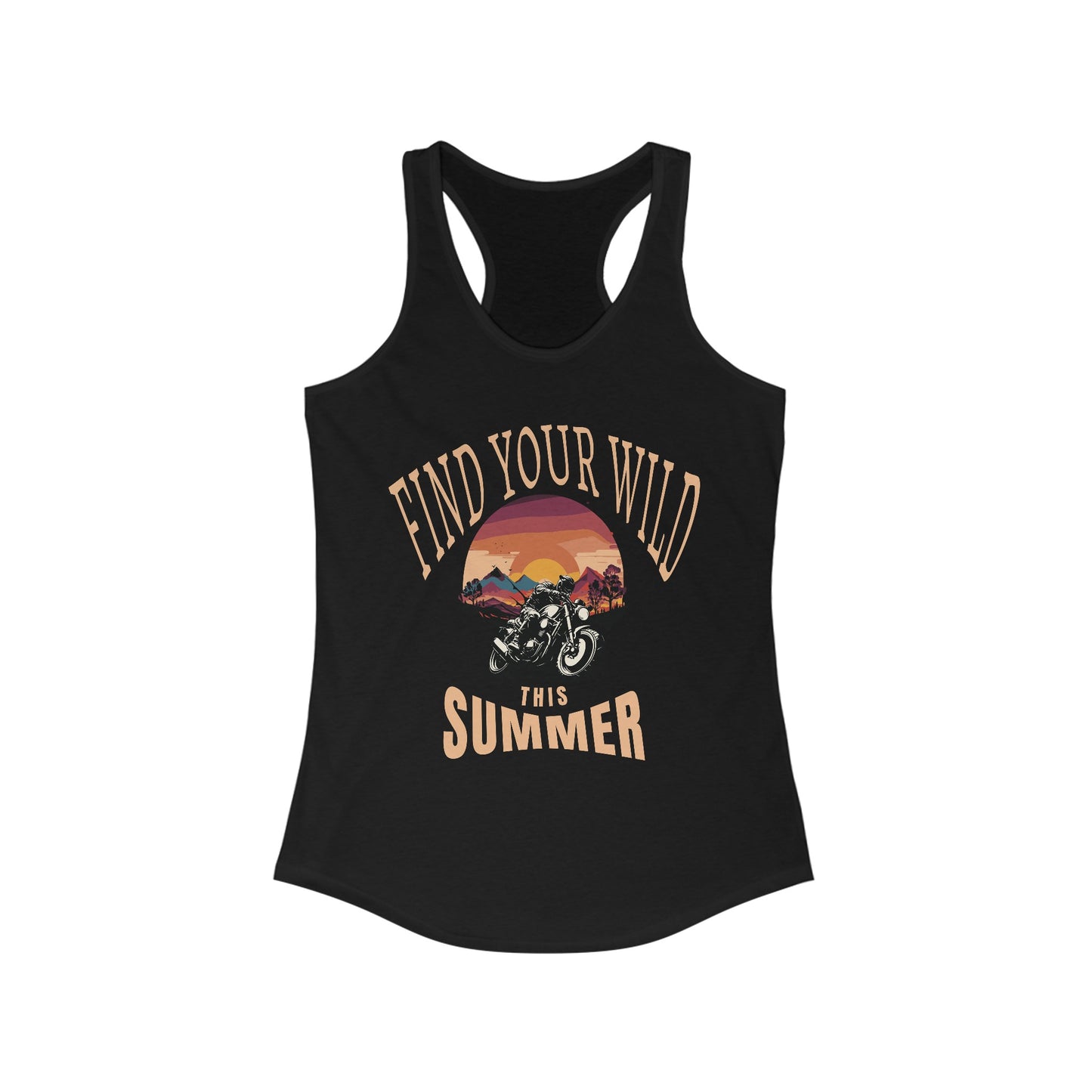 Women's Racerback Motorcycle Tank Top Comfy Summer Activewear Thrill-Seeker Sporty Lifestyle Shirt