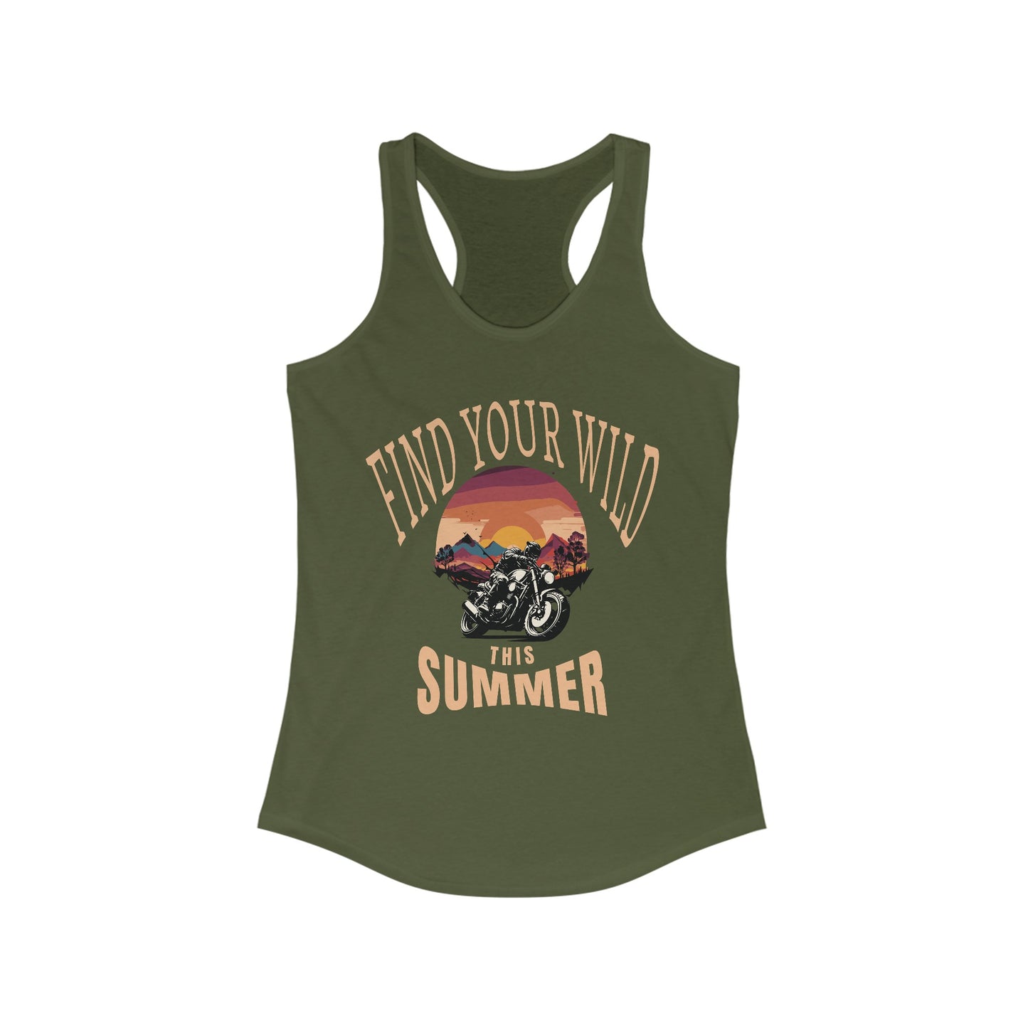 Women's Racerback Motorcycle Tank Top Comfy Summer Activewear Thrill-Seeker Sporty Lifestyle Shirt