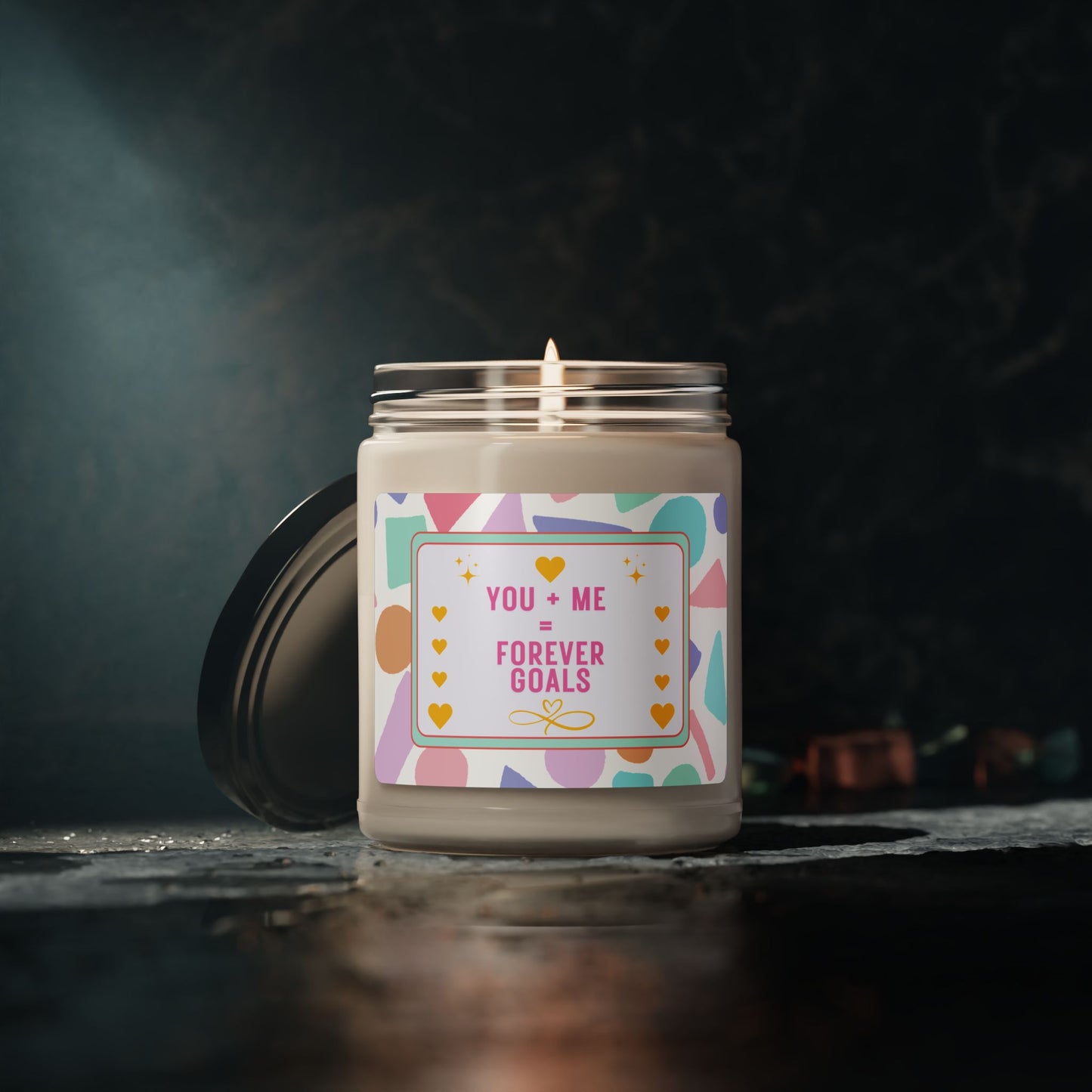 Playful Romantic Valentine's Day Gift Candle 9oz Scented Aromatic V-Day Love-Themed Candle For Couples Gift Idea Forever Goals Design for Lovers