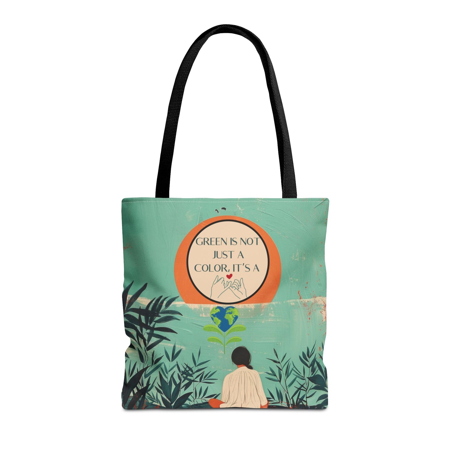 Sustainable Nature-Inspired Planet Pledge Earth Day Reusable Tote Environmentalist Pinky-Promise Design Planet Positive Eco-Conscious Tote Bag