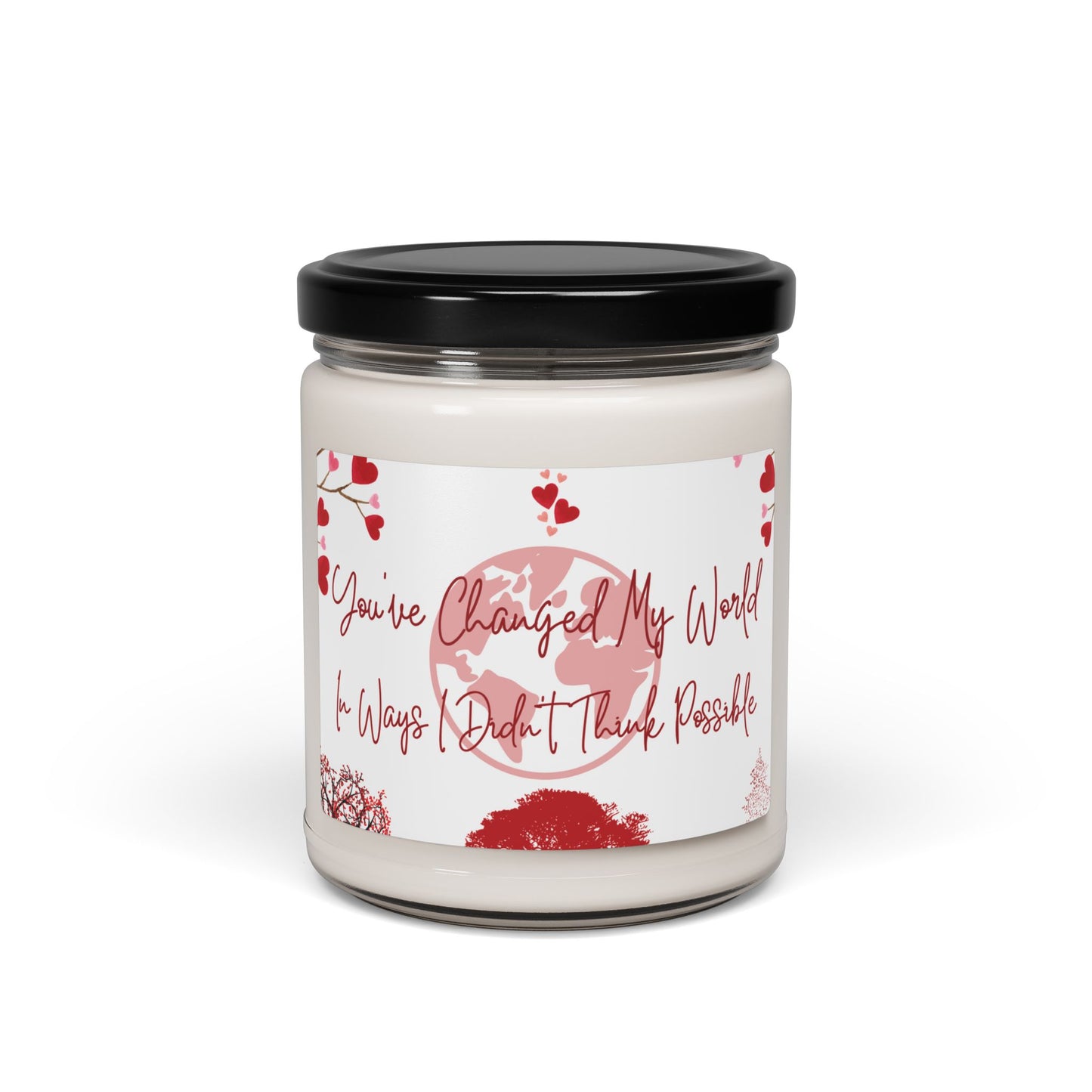 Sentimental Valentine Candle Gift For Partner Scented Long-Burning V-Day Soy Wax Candle Anniversary Love-Themed Decorative Globe and Heart Gift Candle